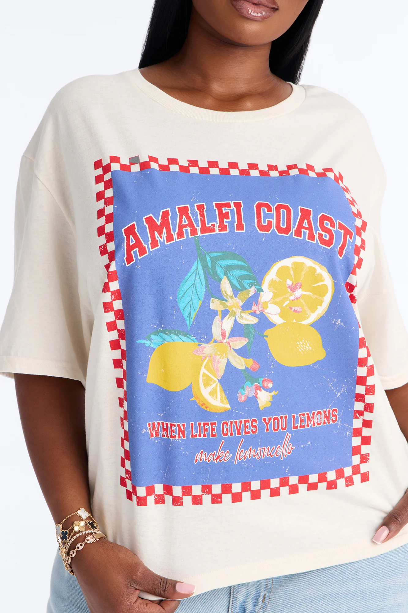Postcard From Amalfi Washed T-Shirt - Cream - Image 6