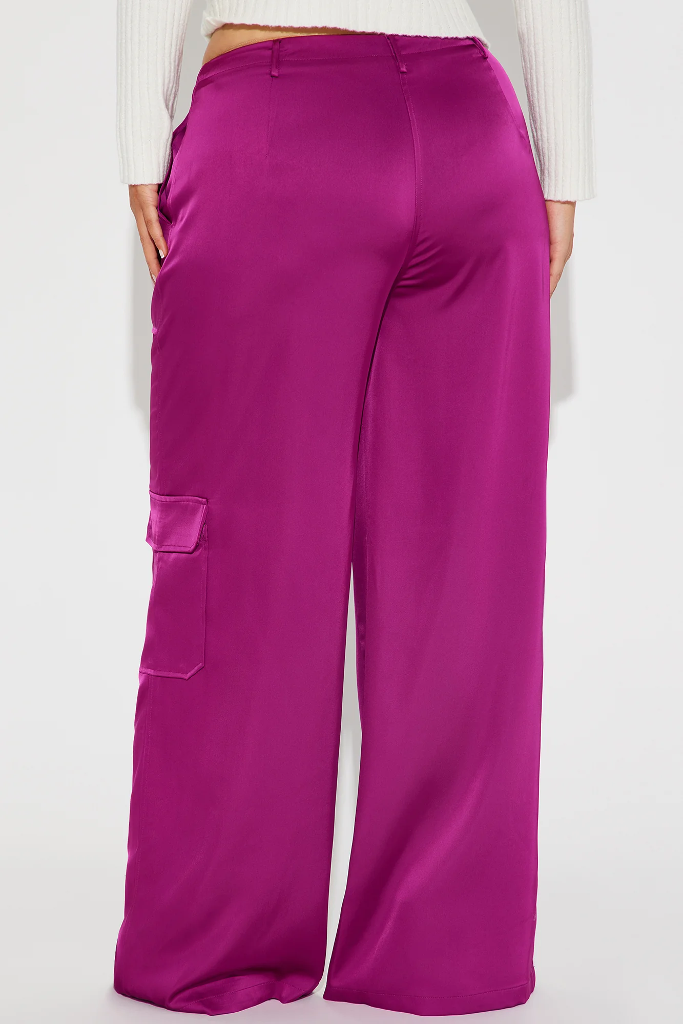 Pretty Girl Satin Cargo Pant - Magenta - Image 6