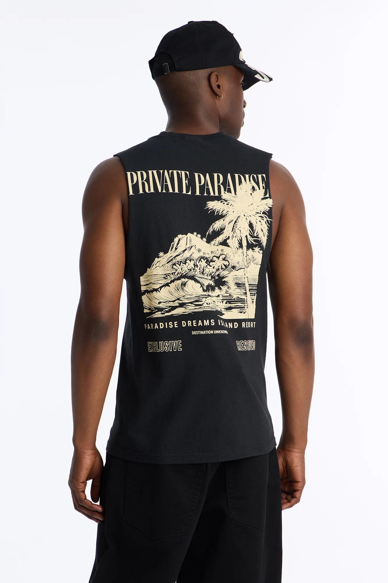 Private Paradise Muscle Tee - Black