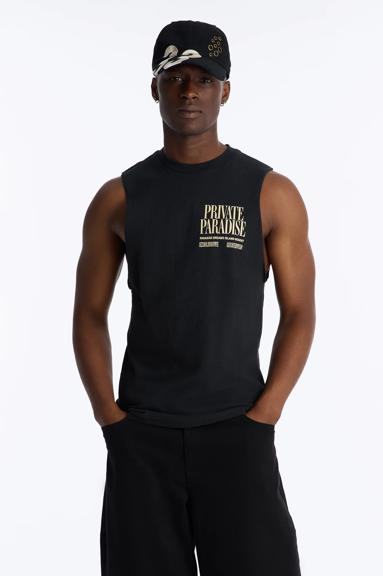 Private Paradise Muscle Tee - Black - Image 4