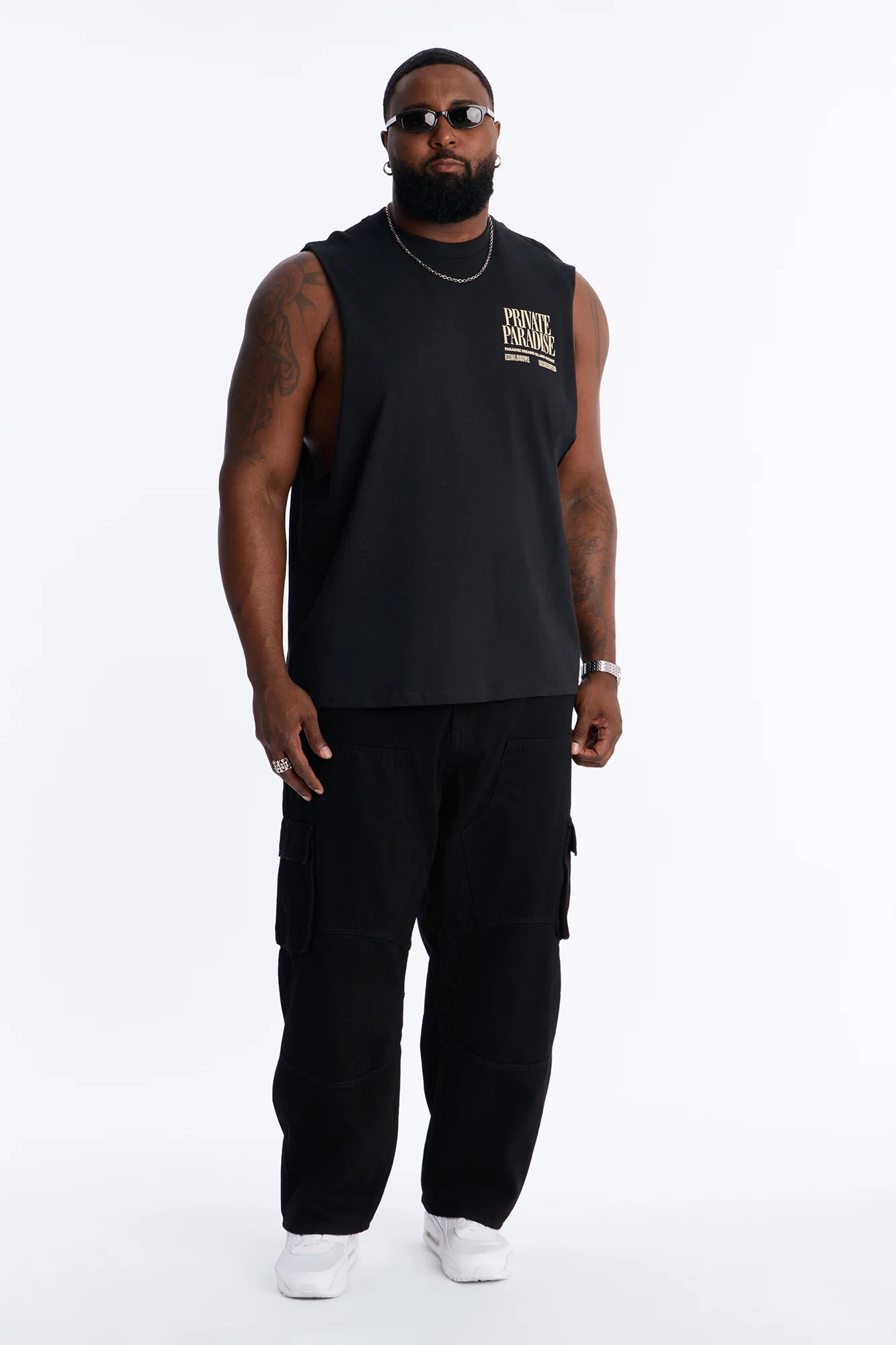 Private Paradise Muscle Tee - Black - Image 6