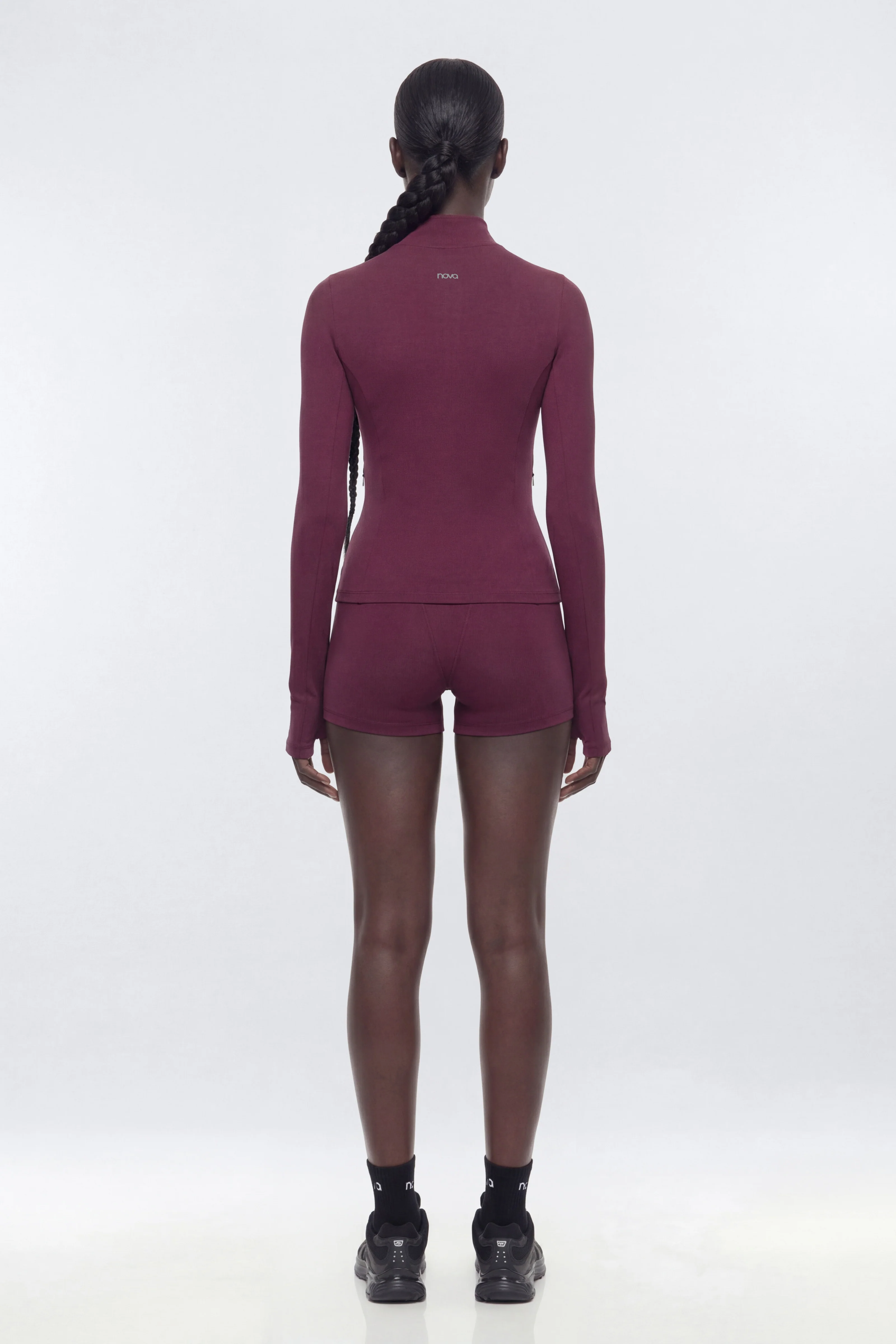 ProStretch™ Fitted Quarter Zip Active Pullover - Merlot - Image 4