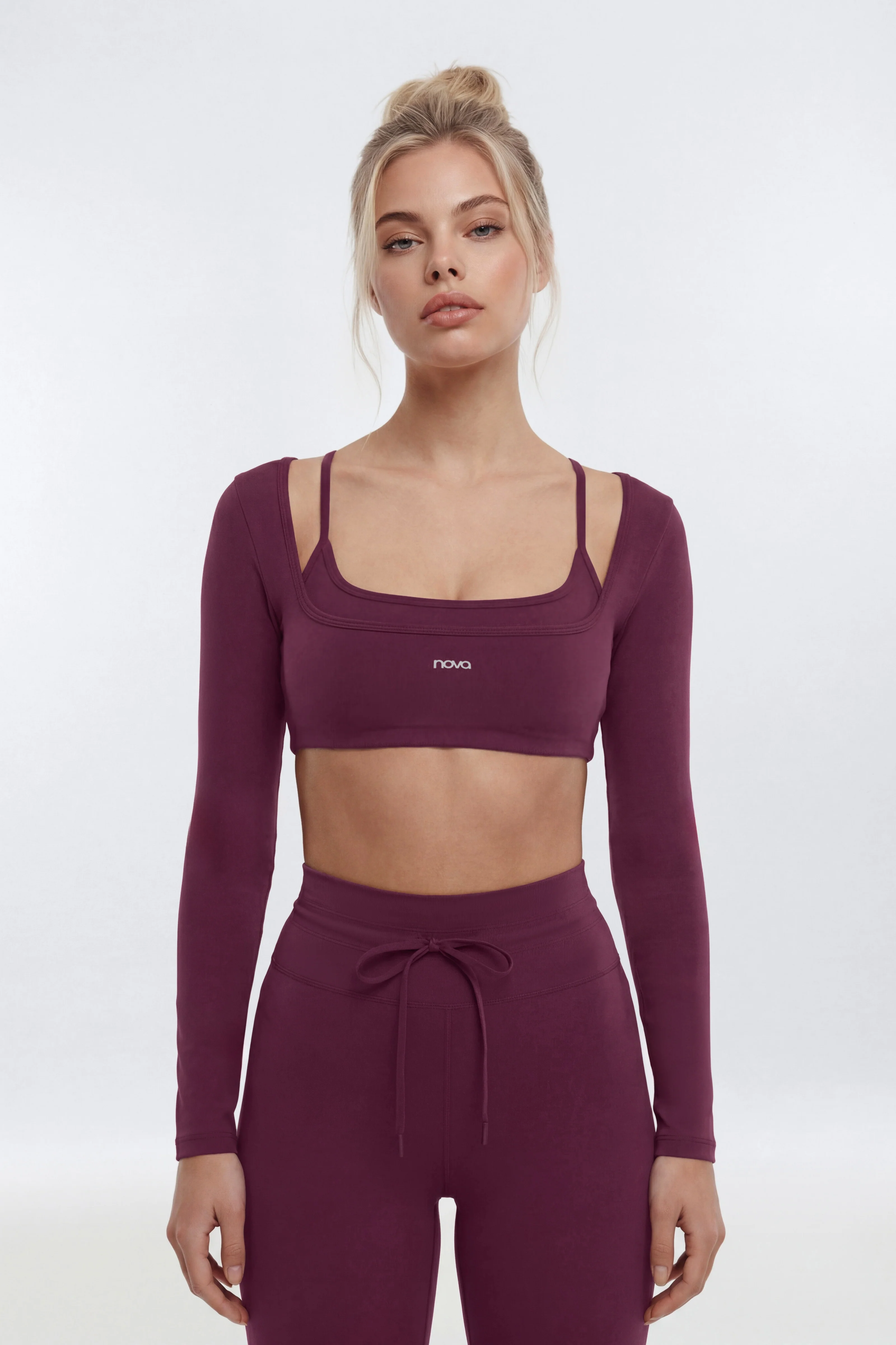 ProStretch™ Long Sleeve Sports Top - Merlot - Image 2