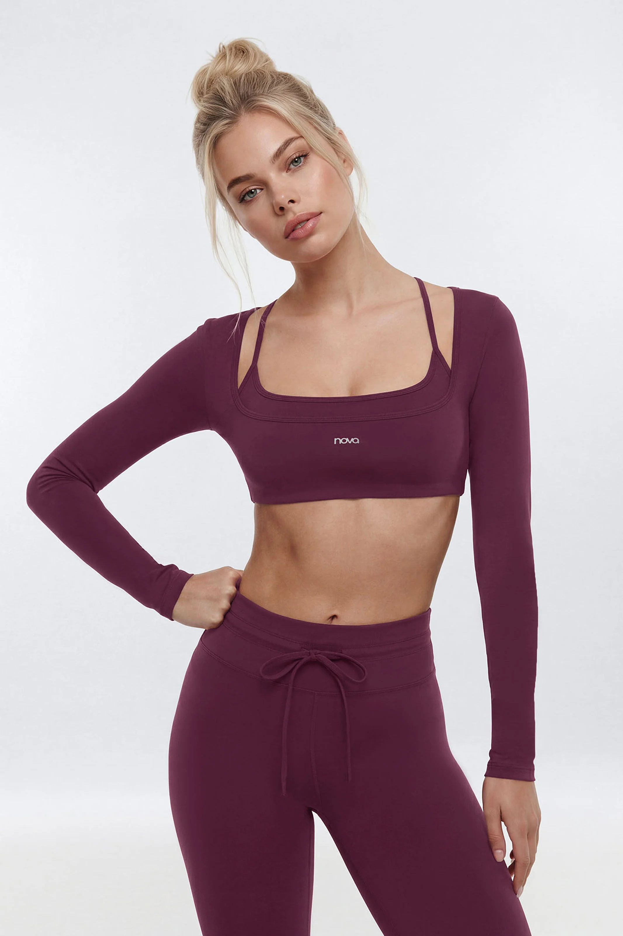 ProStretch™ Long Sleeve Sports Top - Merlot - Image 4
