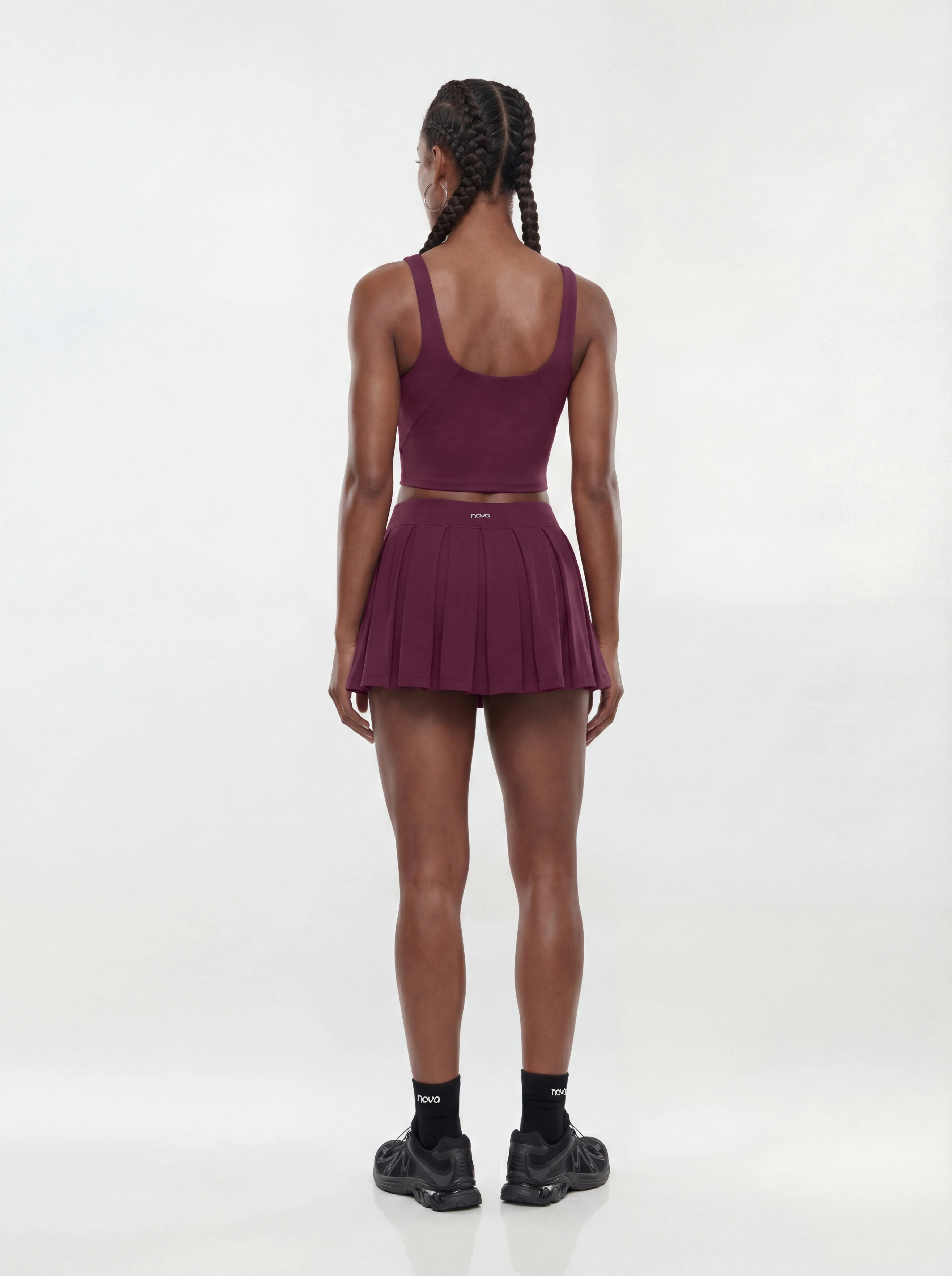 ProStretch™ Pleated Mini Skort - Merlot - Image 3