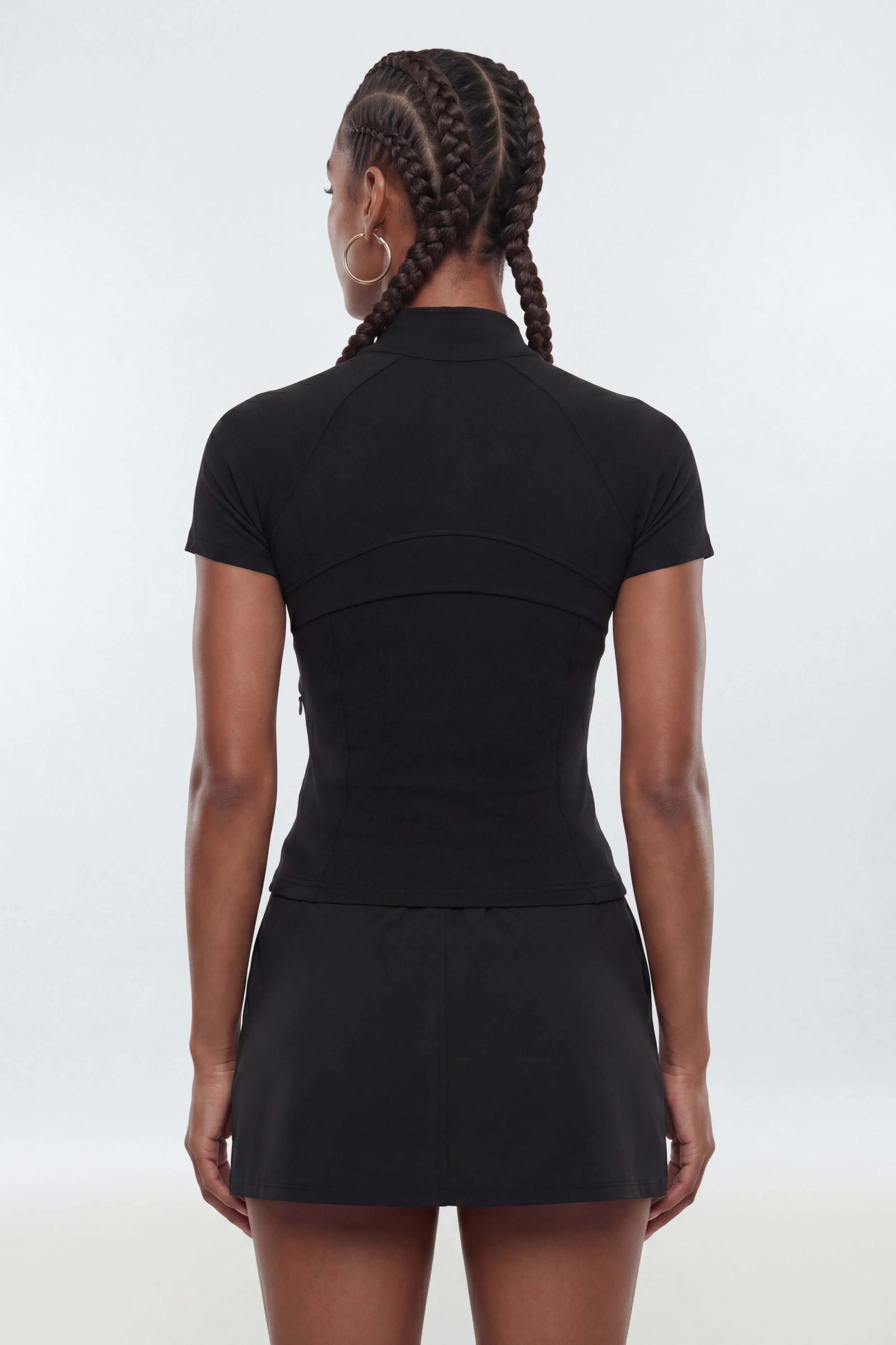 ProStretch™ Short Sleeve Front Zip Sports Jacket - Black - Image 4
