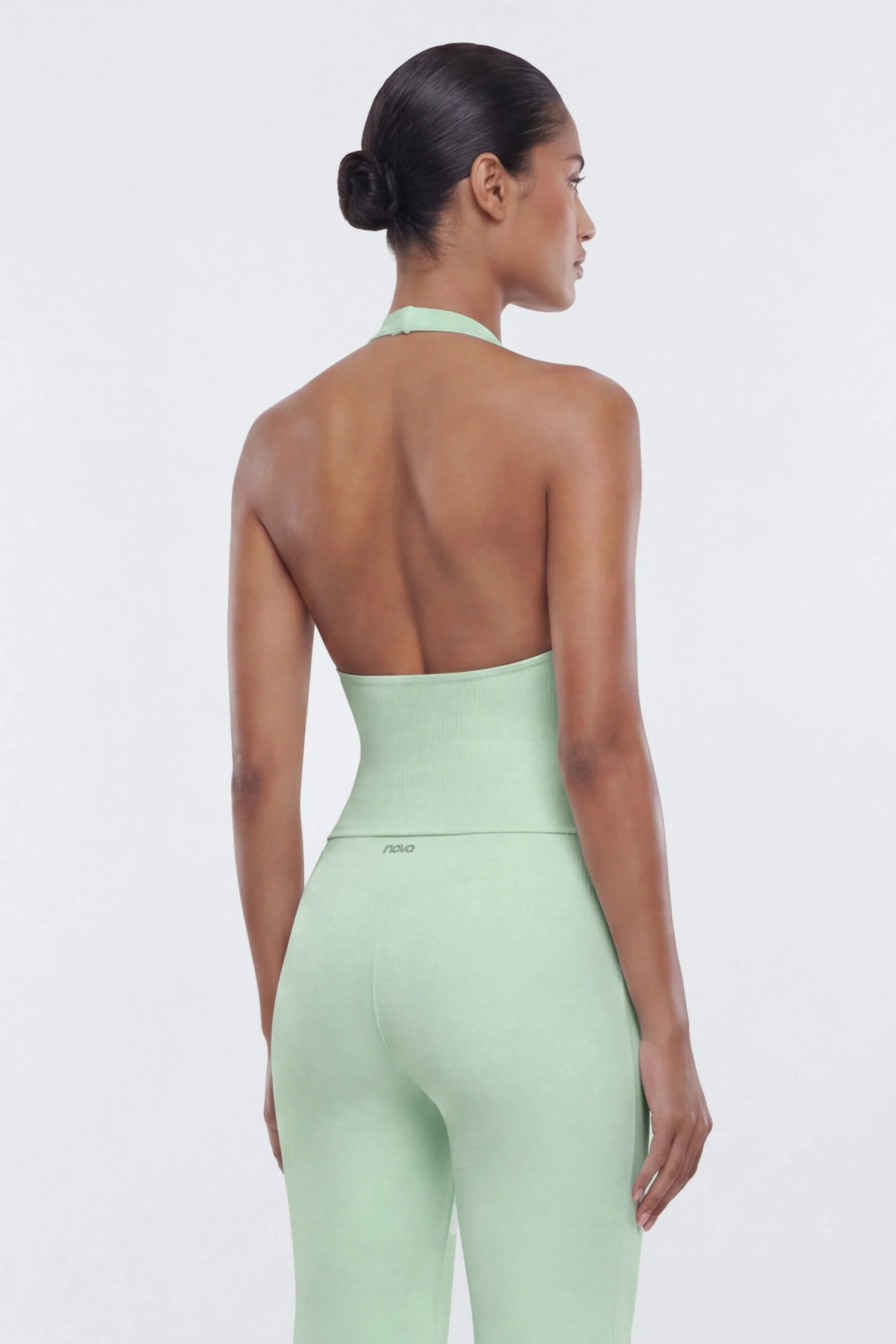 ProStretch™ V Neck Sports Halter Top - Cool Mint - Image 4