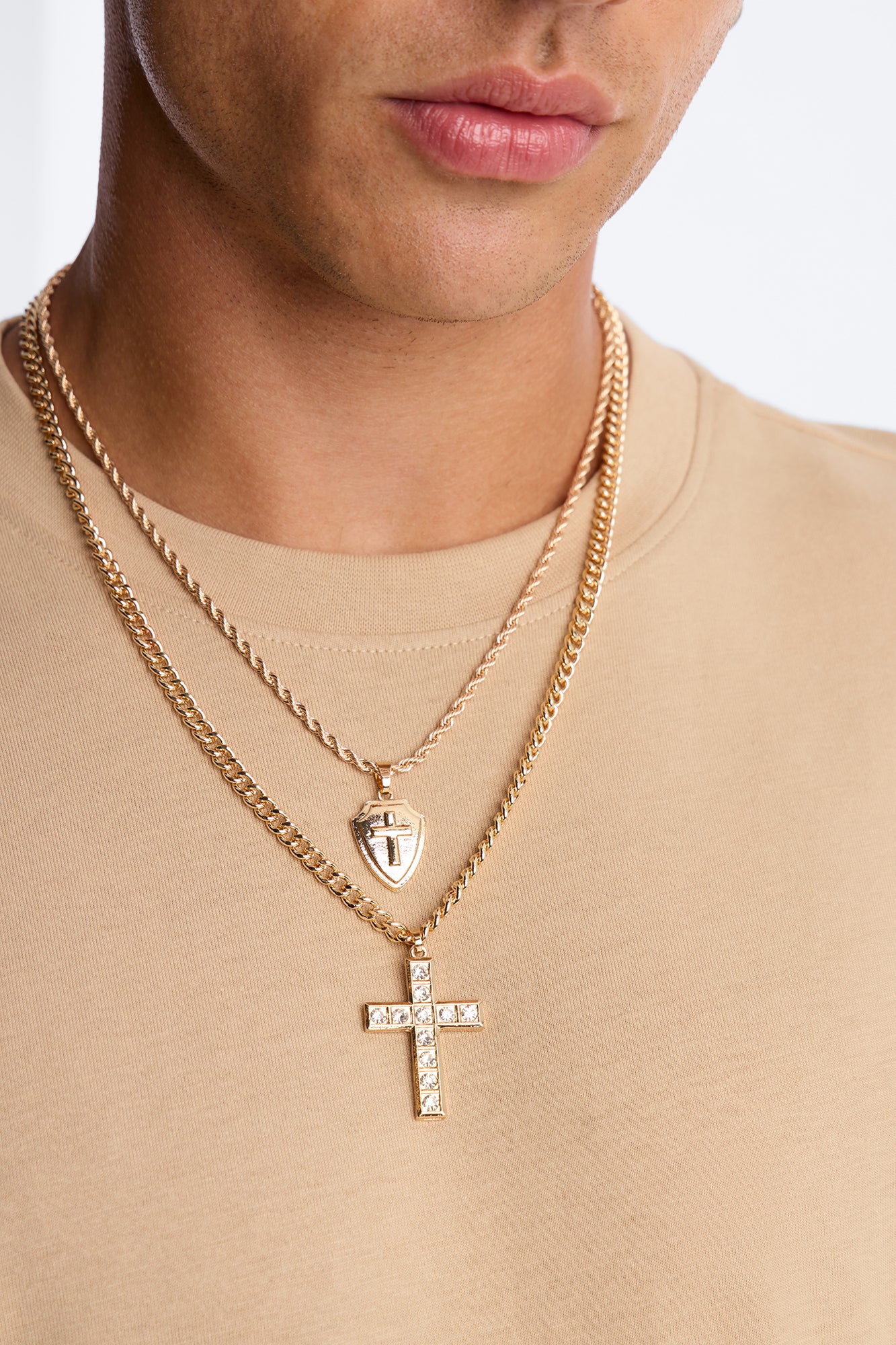 Protect My Faith Necklace Set - Gold - Image 3