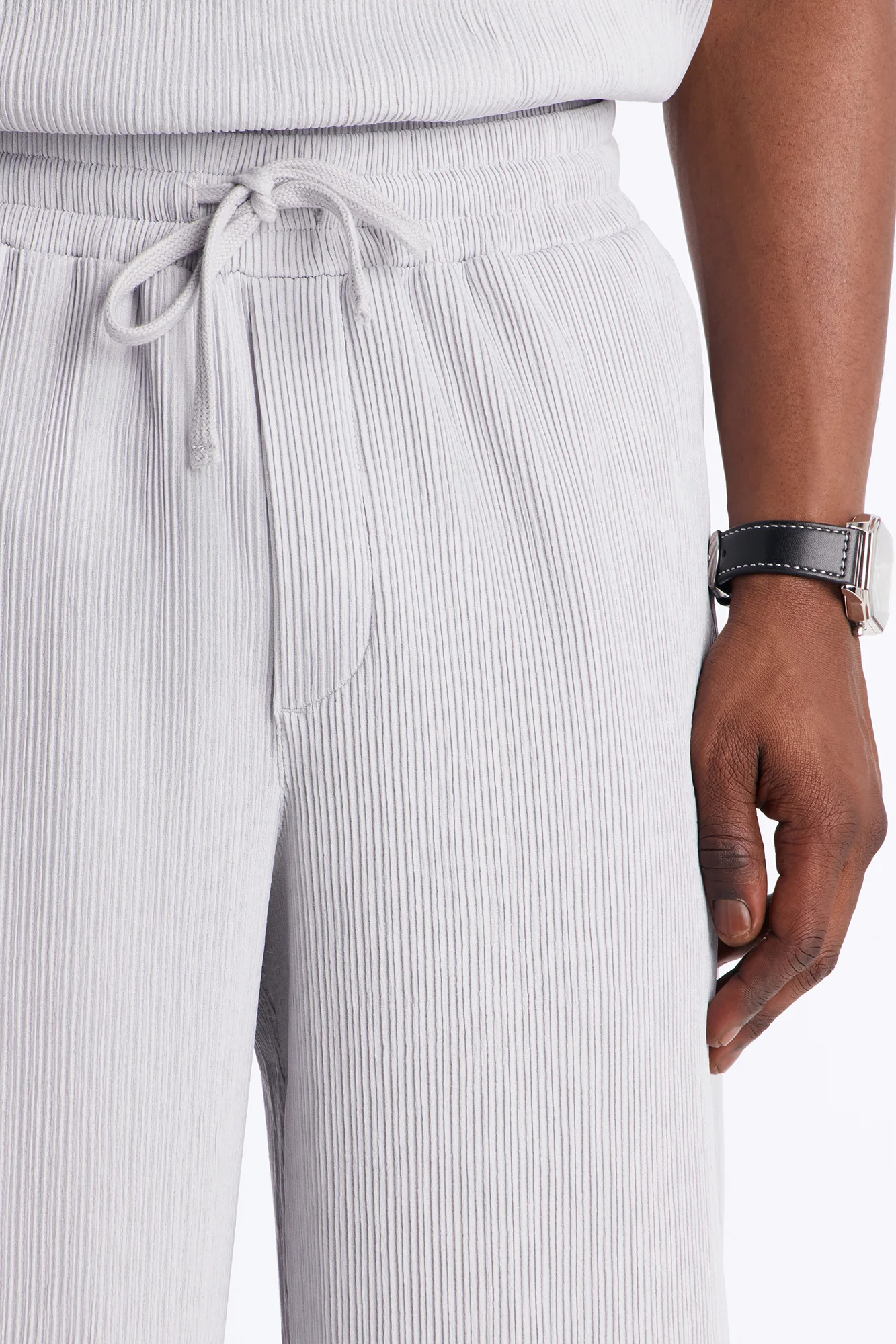 Pure Form Plisse Baggy Pant - Grey - Image 3