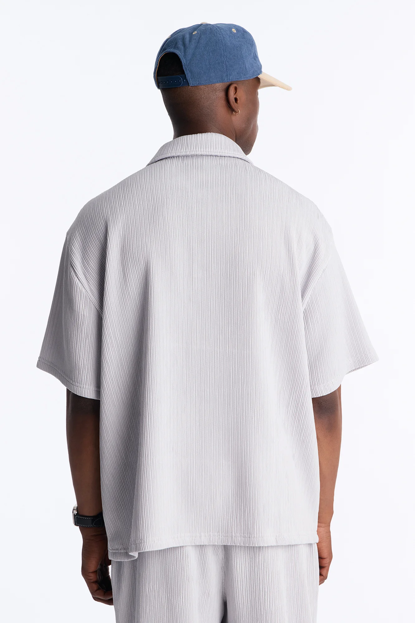 Pure Form Plisse Polo - Grey - Image 4
