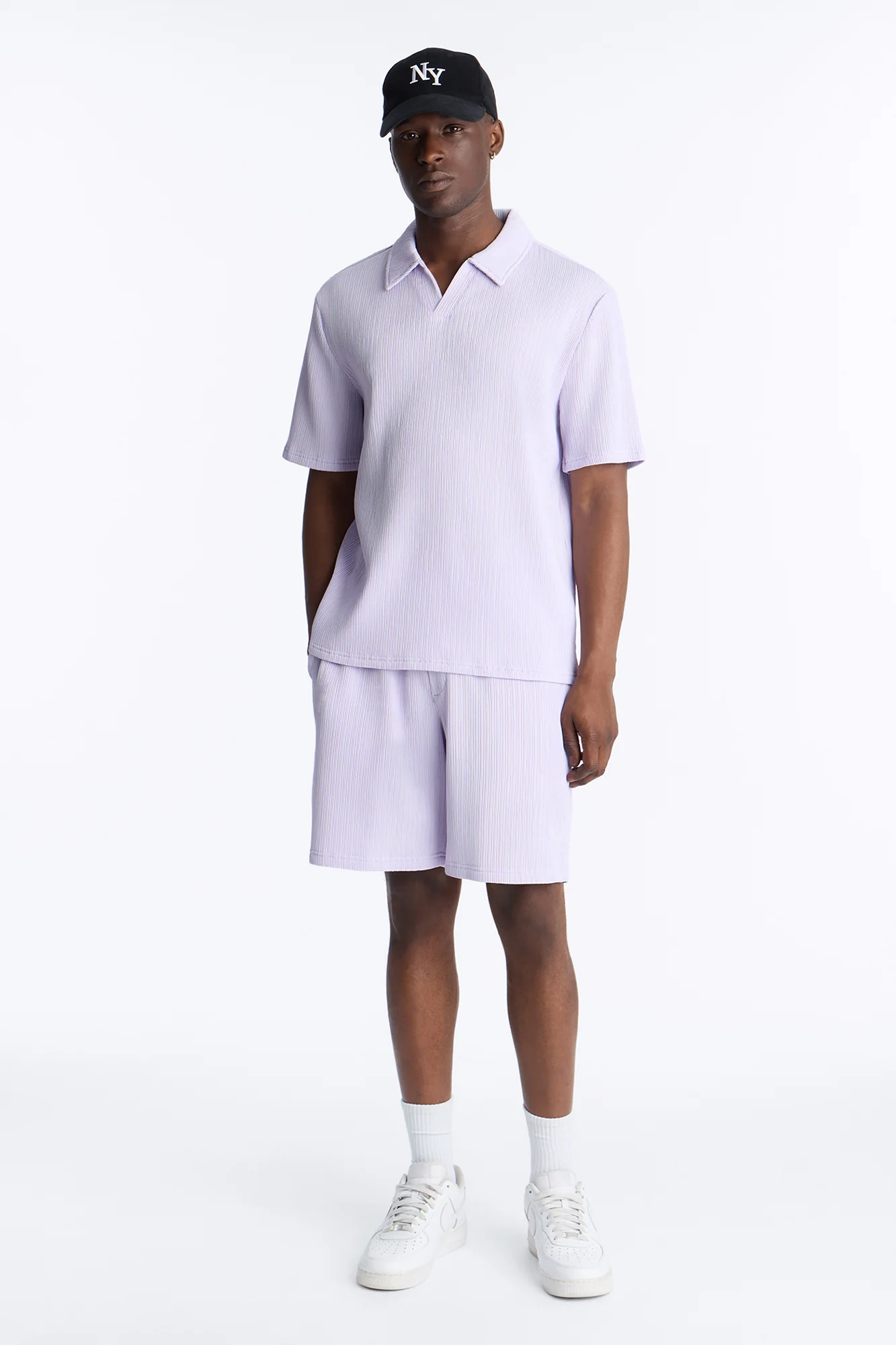 Pure Form Plisse Relaxed Short - Purple - Image 2