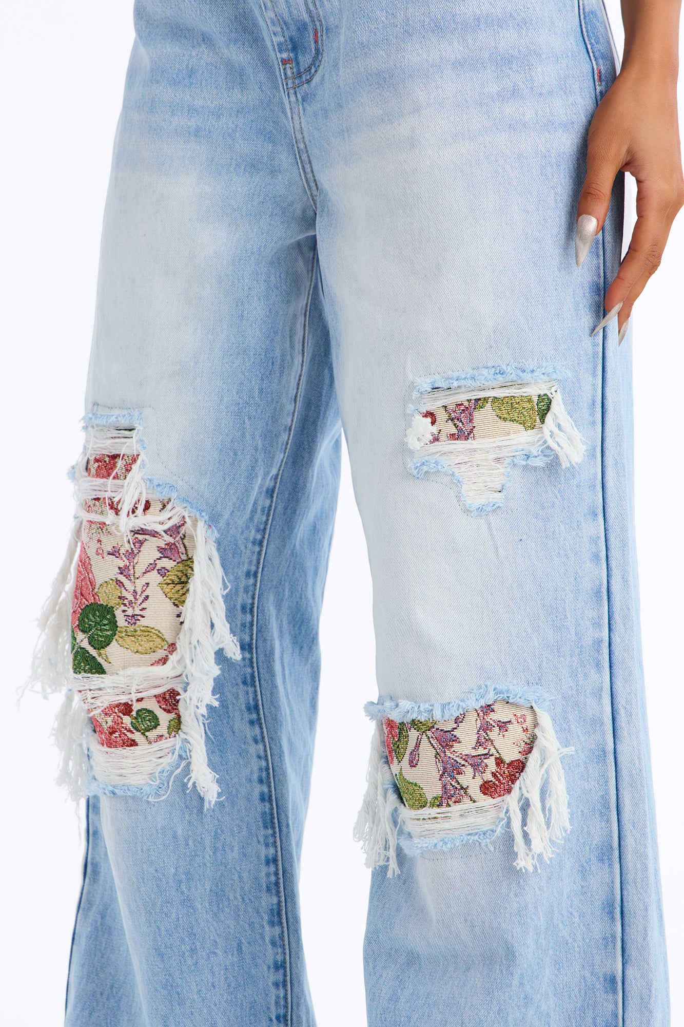 Purely Sentimental Rip And Repair Jeans - Light Wash - Image 3