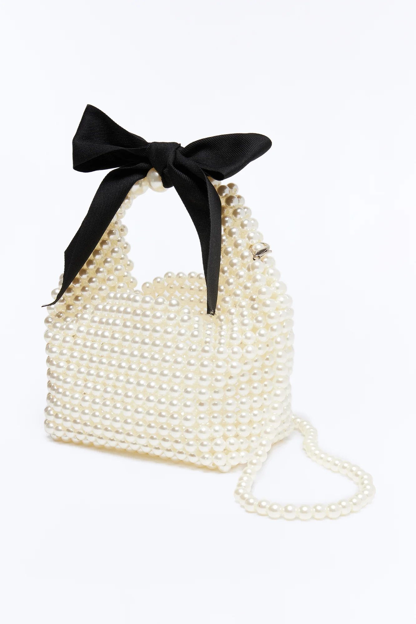 Queen's Pearls Beaded Crossbody Handbag - White/combo - Image 4