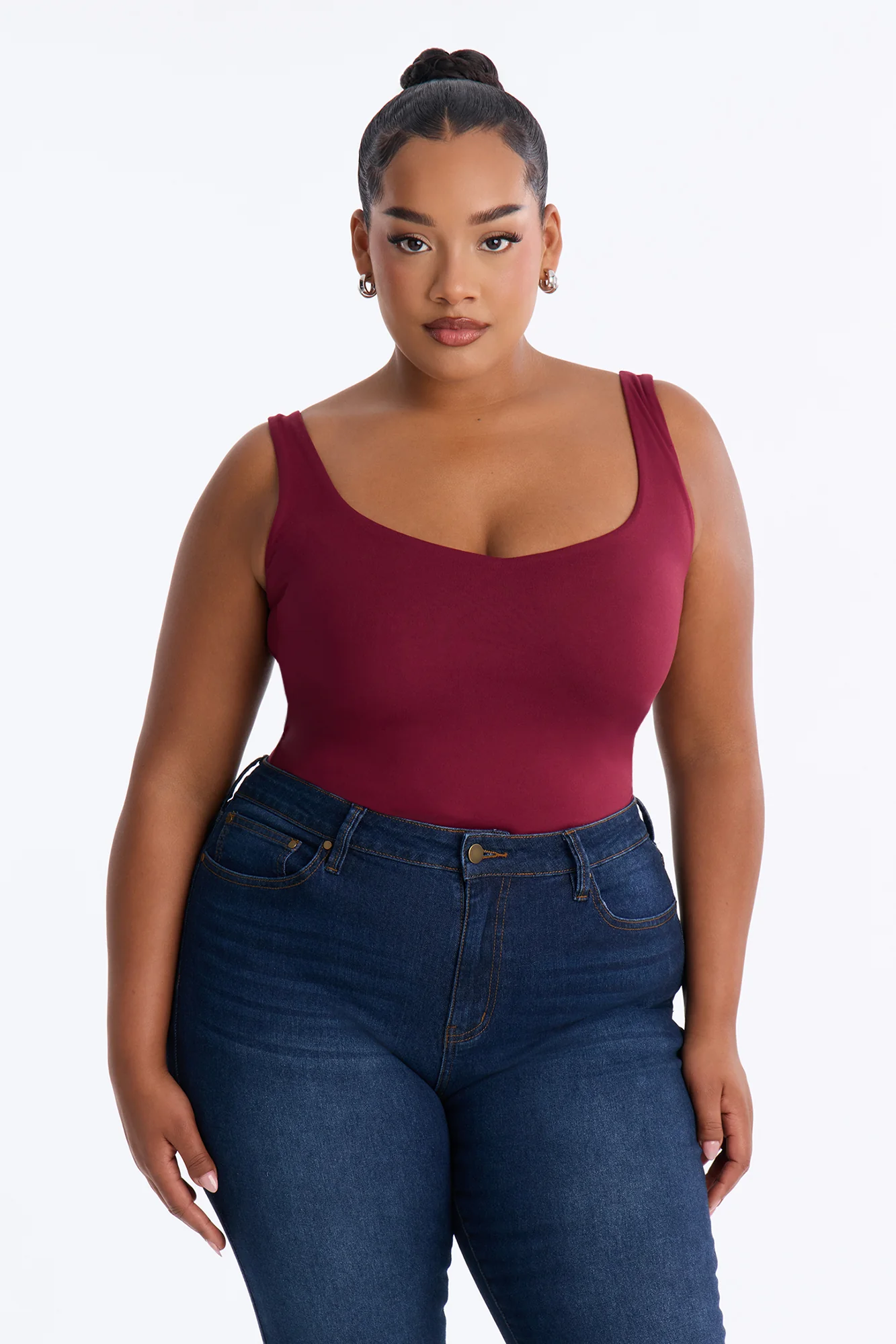 Quinn Double Lined Tank Top - Burgundy - Image 5