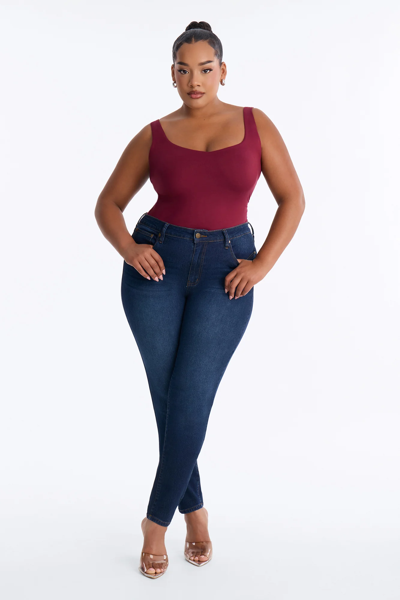 Quinn Double Lined Tank Top - Burgundy - Image 6