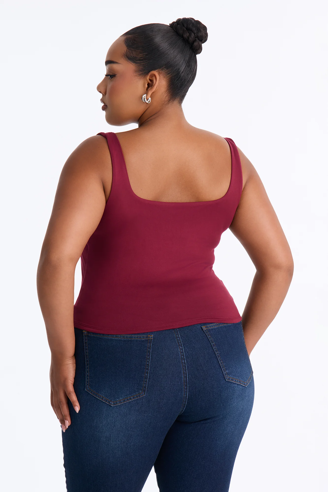 Quinn Double Lined Tank Top - Burgundy - Image 8