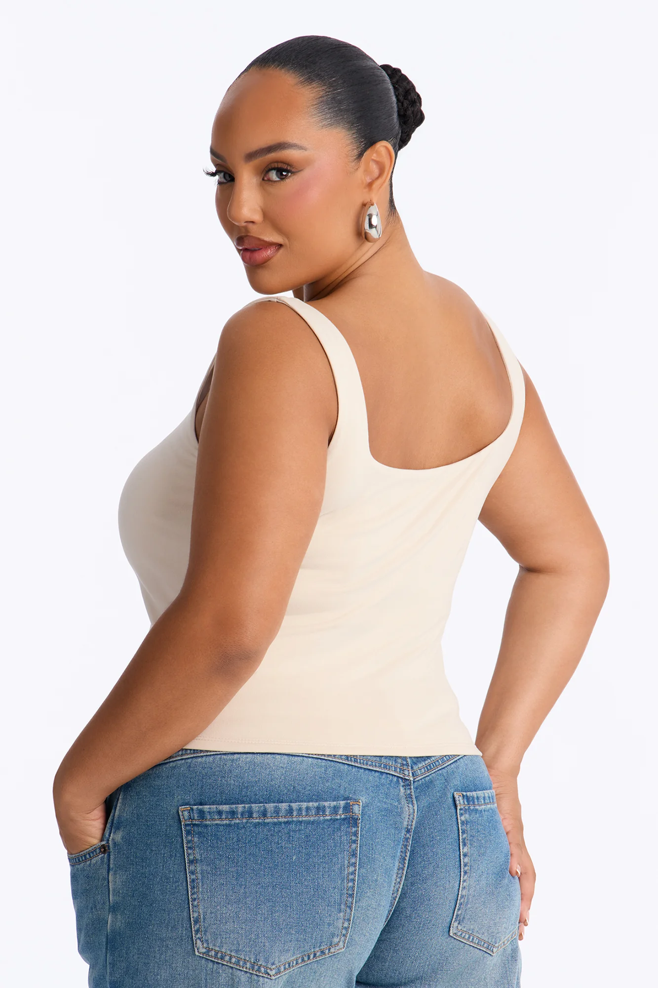 Quinn Double Lined Tank Top - Stone - Image 7