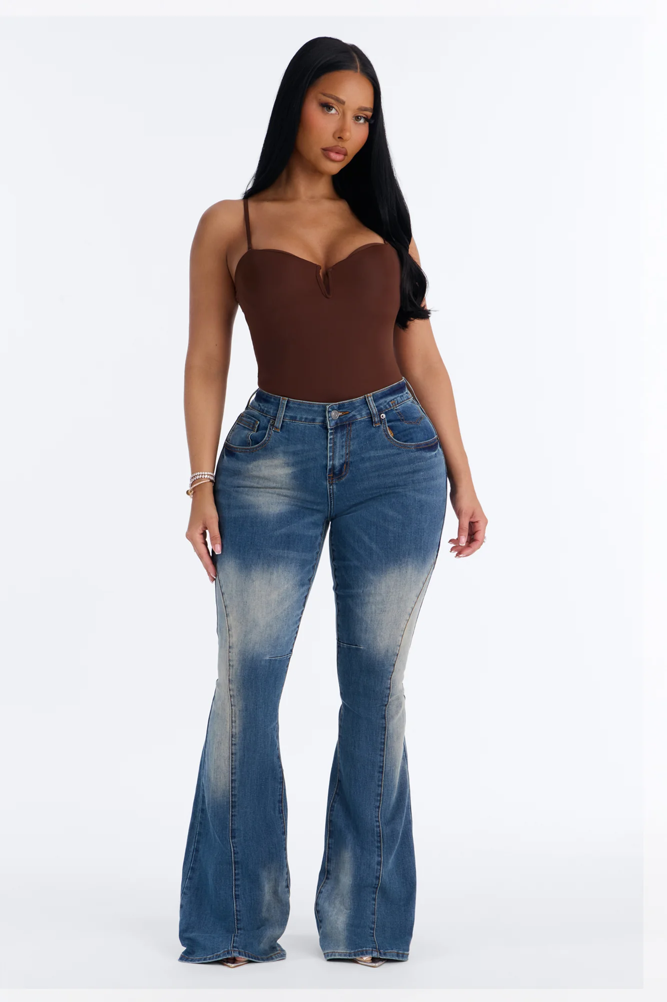 Raleigh Mid Rise Flare Jeans - Dark Wash