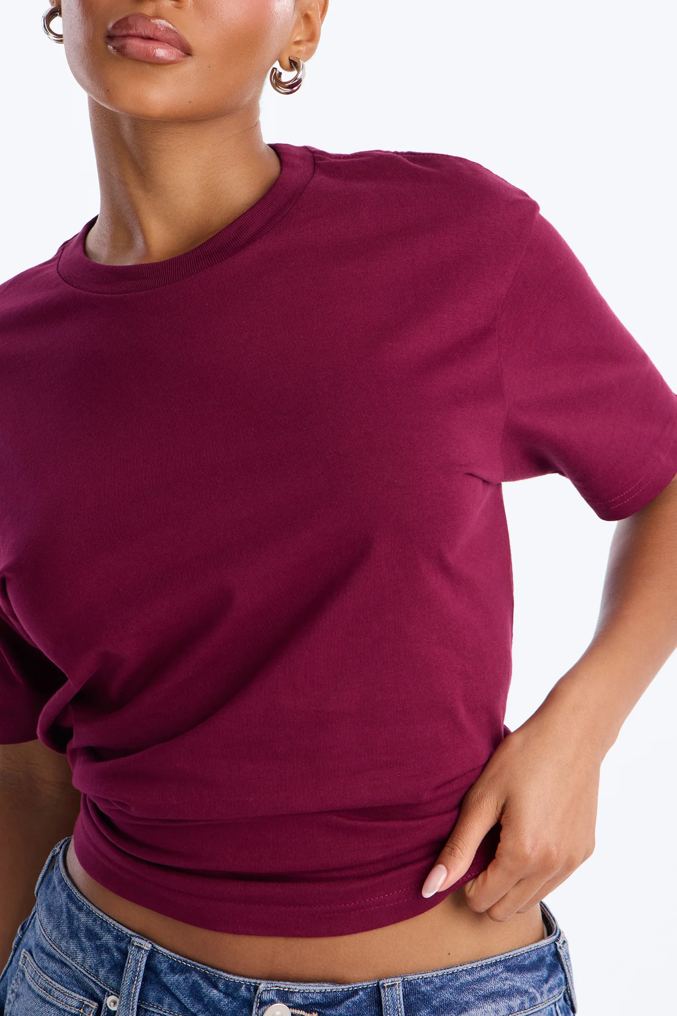 Random Tuesday Oversized T Shirt - Burgundy - Image 3