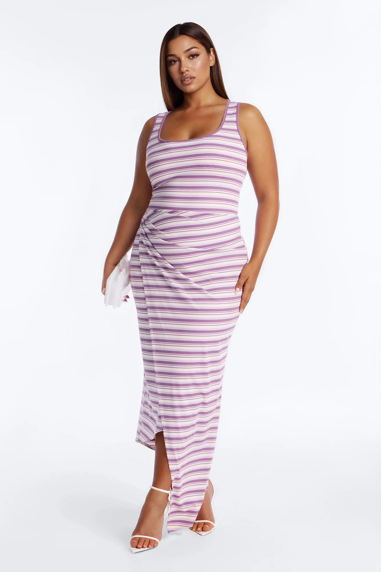 Rayna Striped Ribbed Maxi Dress - Purple - Image 5