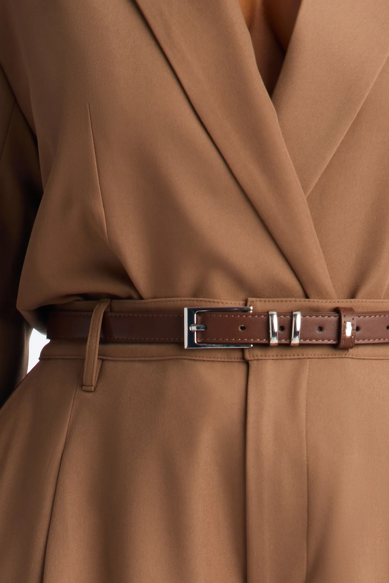 Ready To Work Crepe Pleated Trouser Short - Brown - Image 7