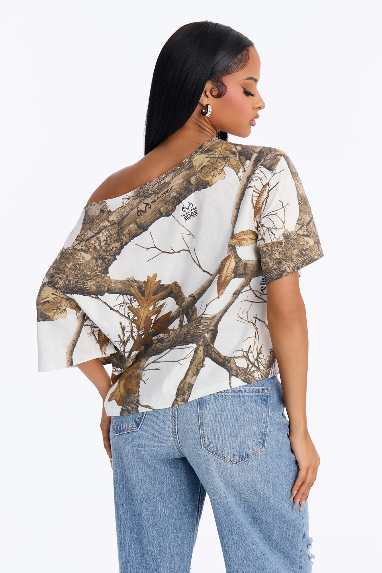 Realtree Logo Off Shoulder Tee - White/combo - Image 3