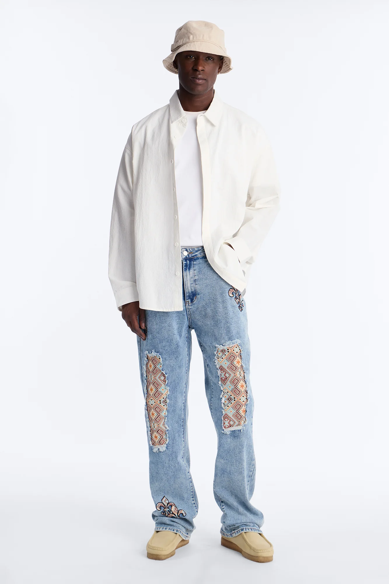 Regal Tapestry Stacked Slim Flare Jean - Light Blue Wash - Image 2