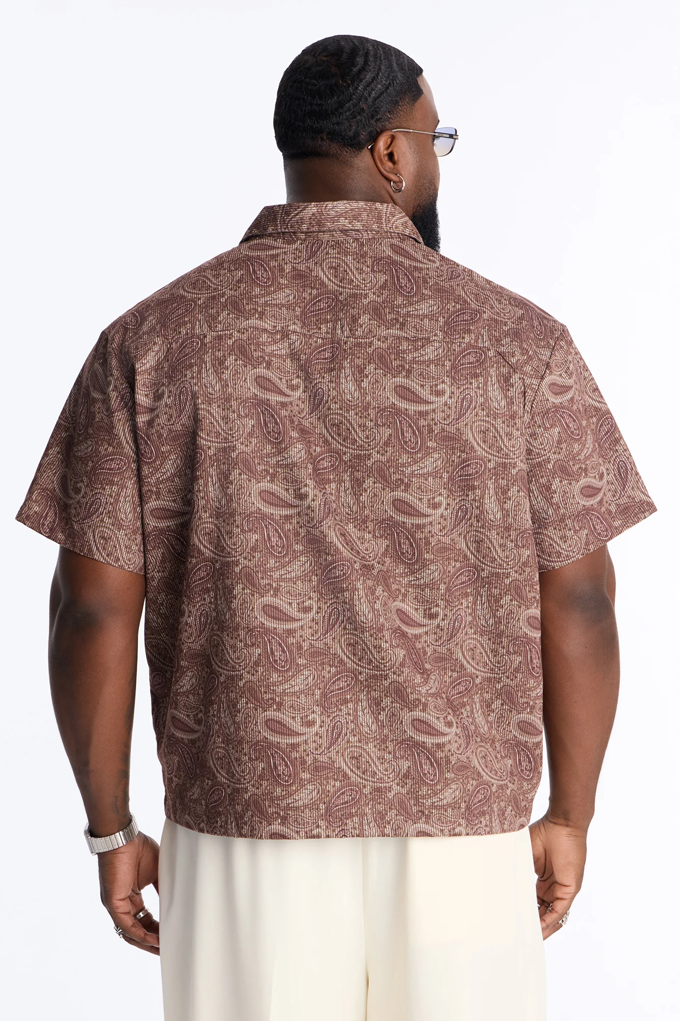 Relaxed Cormonte Paisley Polo - Brown - Image 8