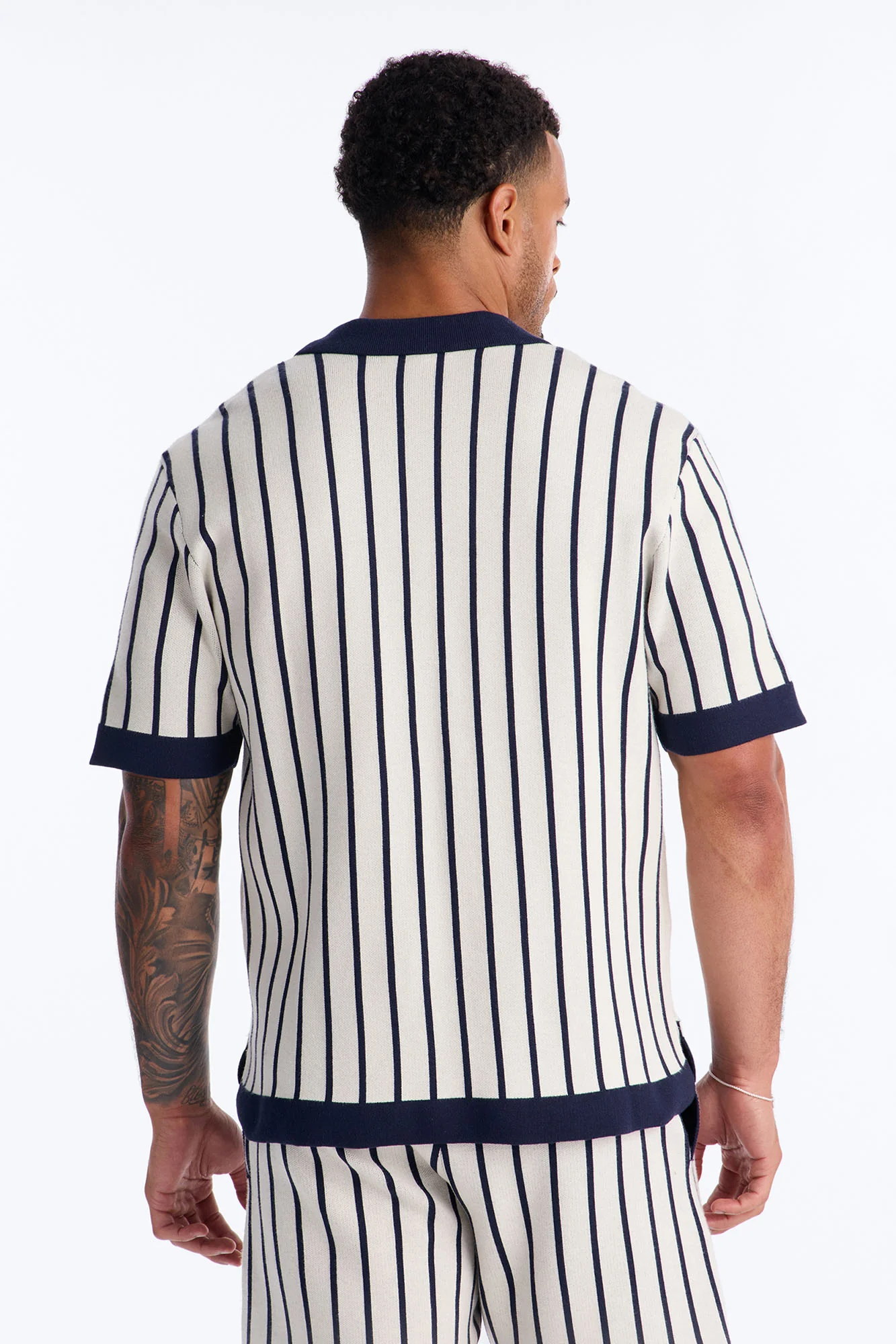 Relaxed Estate Stripe Button Up Shirt - Navy - Image 5