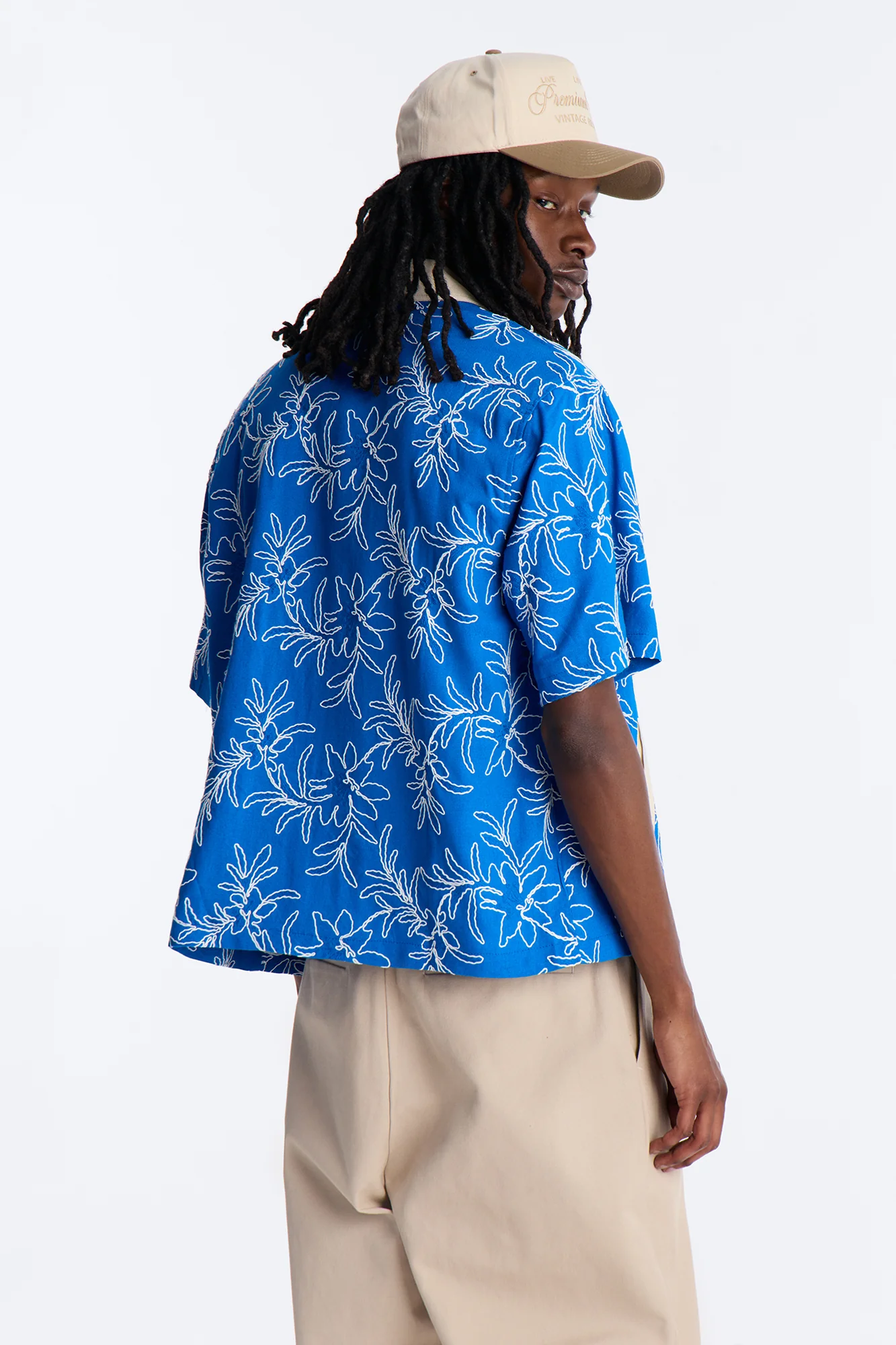Relaxed Island Riot Embroidered Zip Shirt - Blue - Image 4
