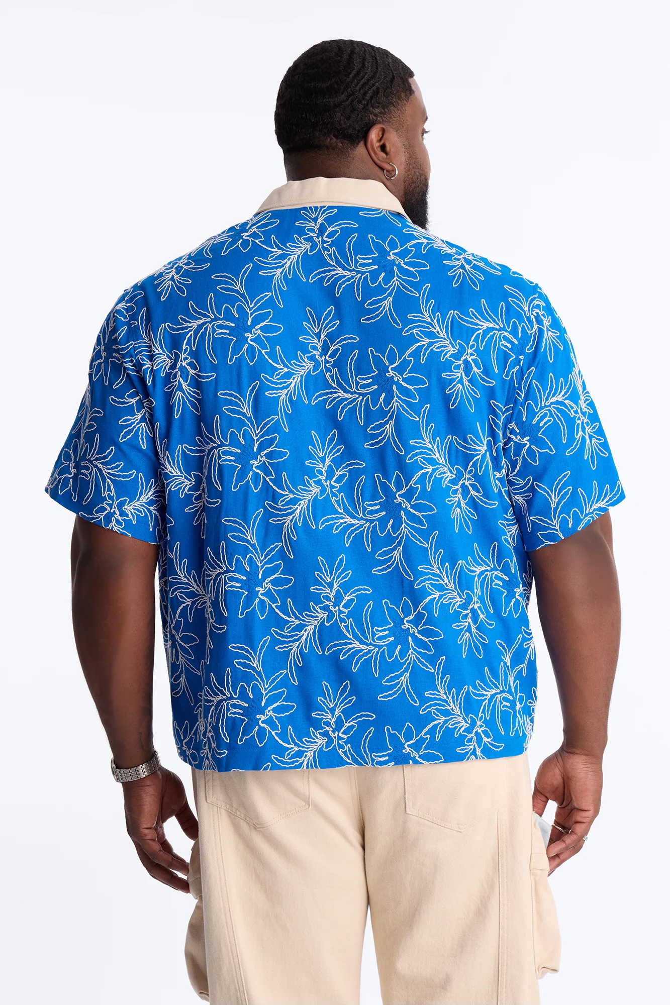 Relaxed Island Riot Embroidered Zip Shirt - Blue - Image 8