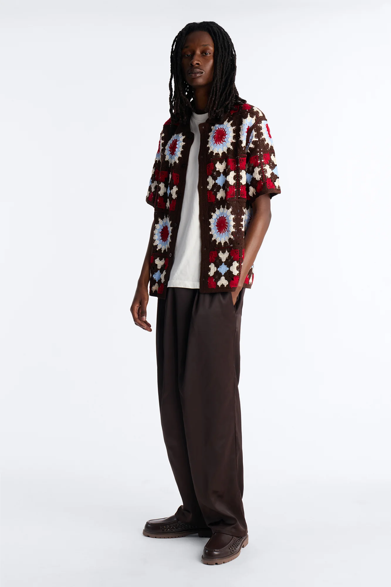 Relaxed Liquid Shadow Pleated Trouser - Brown - Image 2