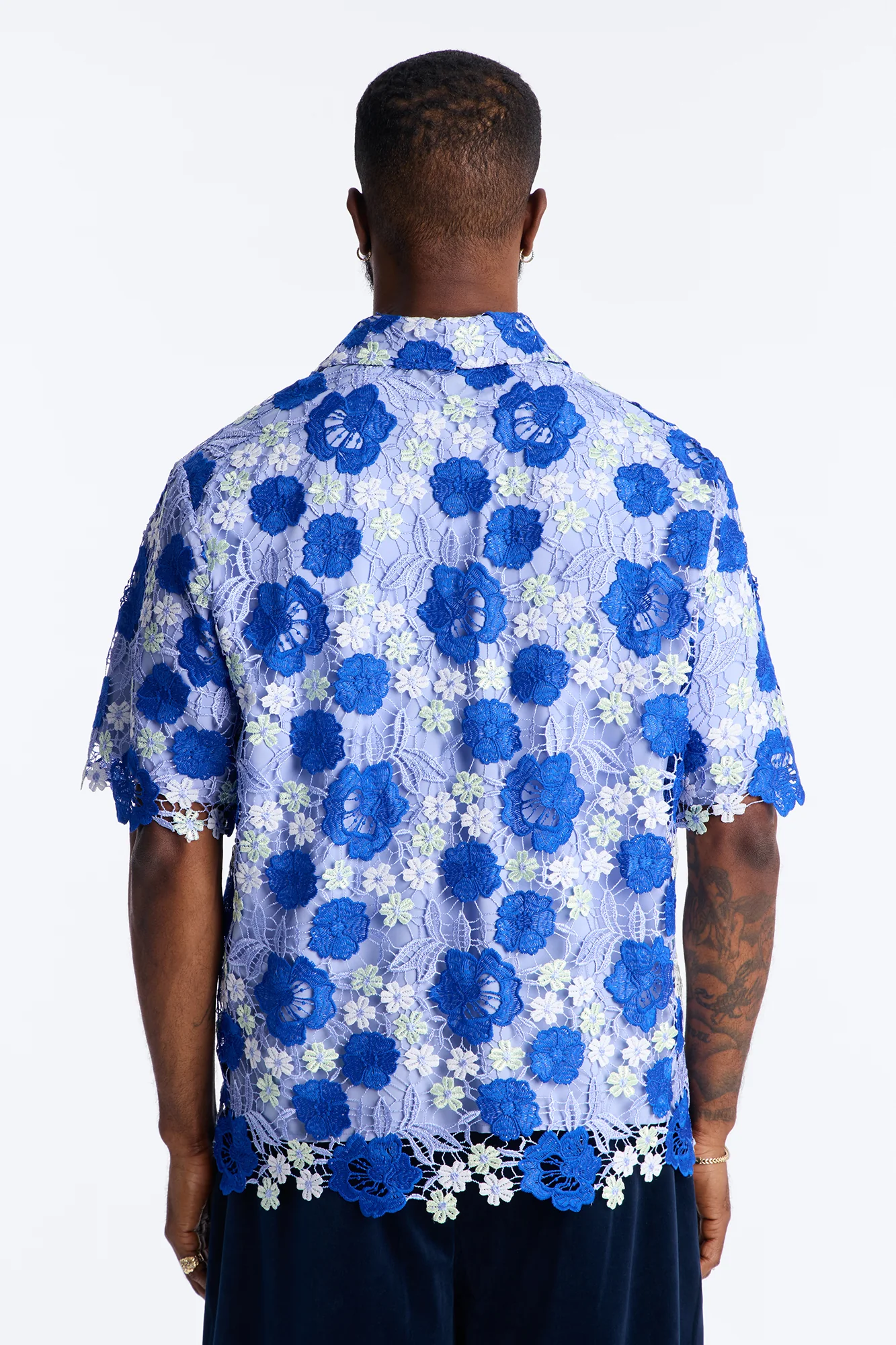 Relaxed Paradise Field Button Up Shirt - Blue - Image 4