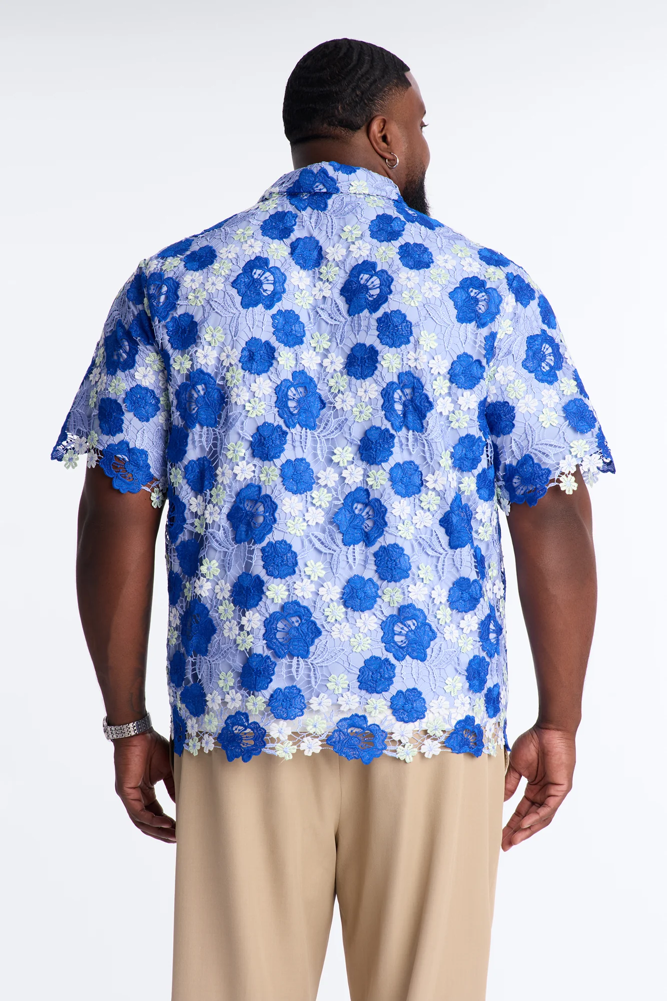 Relaxed Paradise Field Button Up Shirt - Blue - Image 7