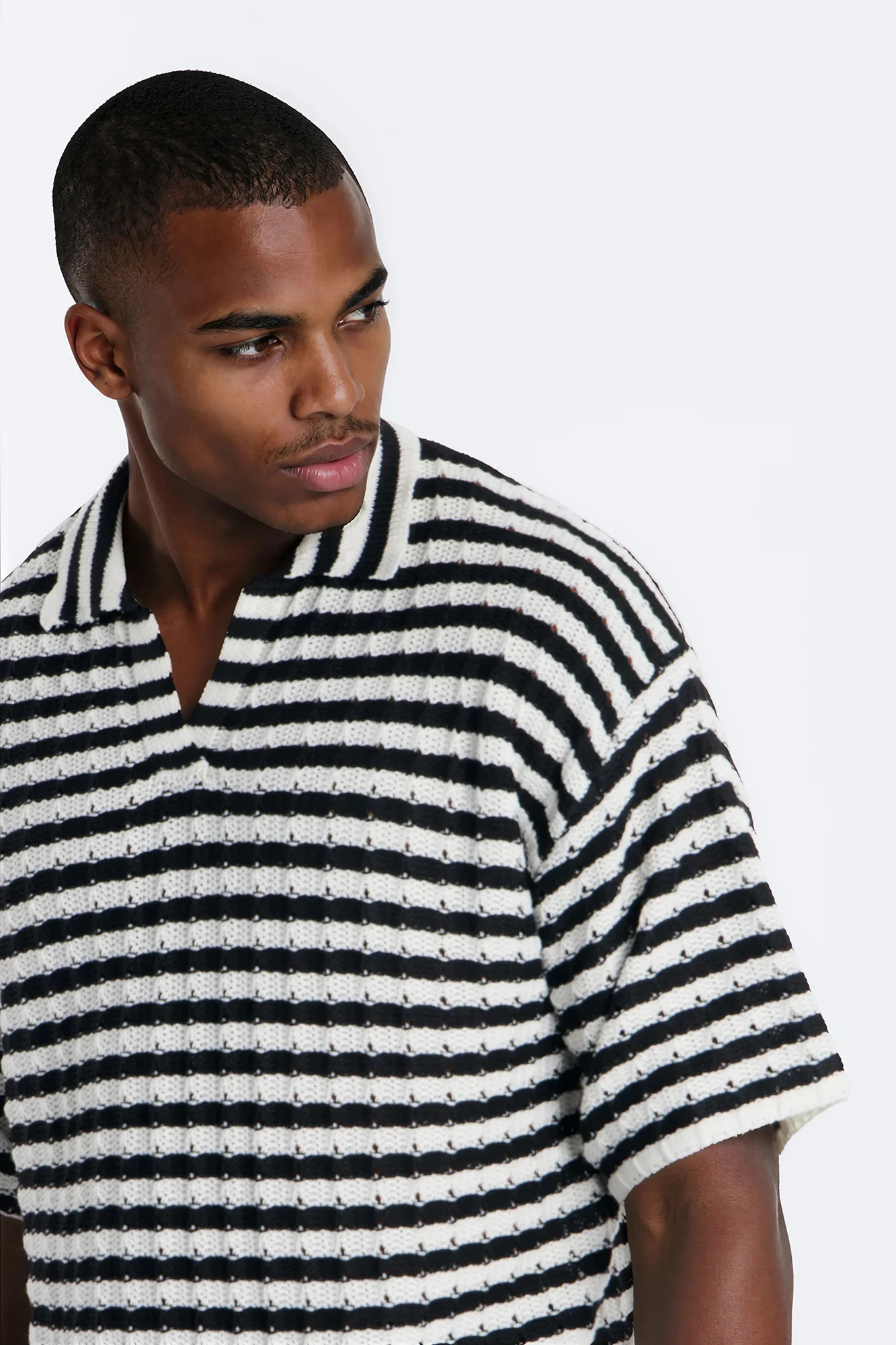 Relaxed Regatta Stripe Polo - Black - Image 3