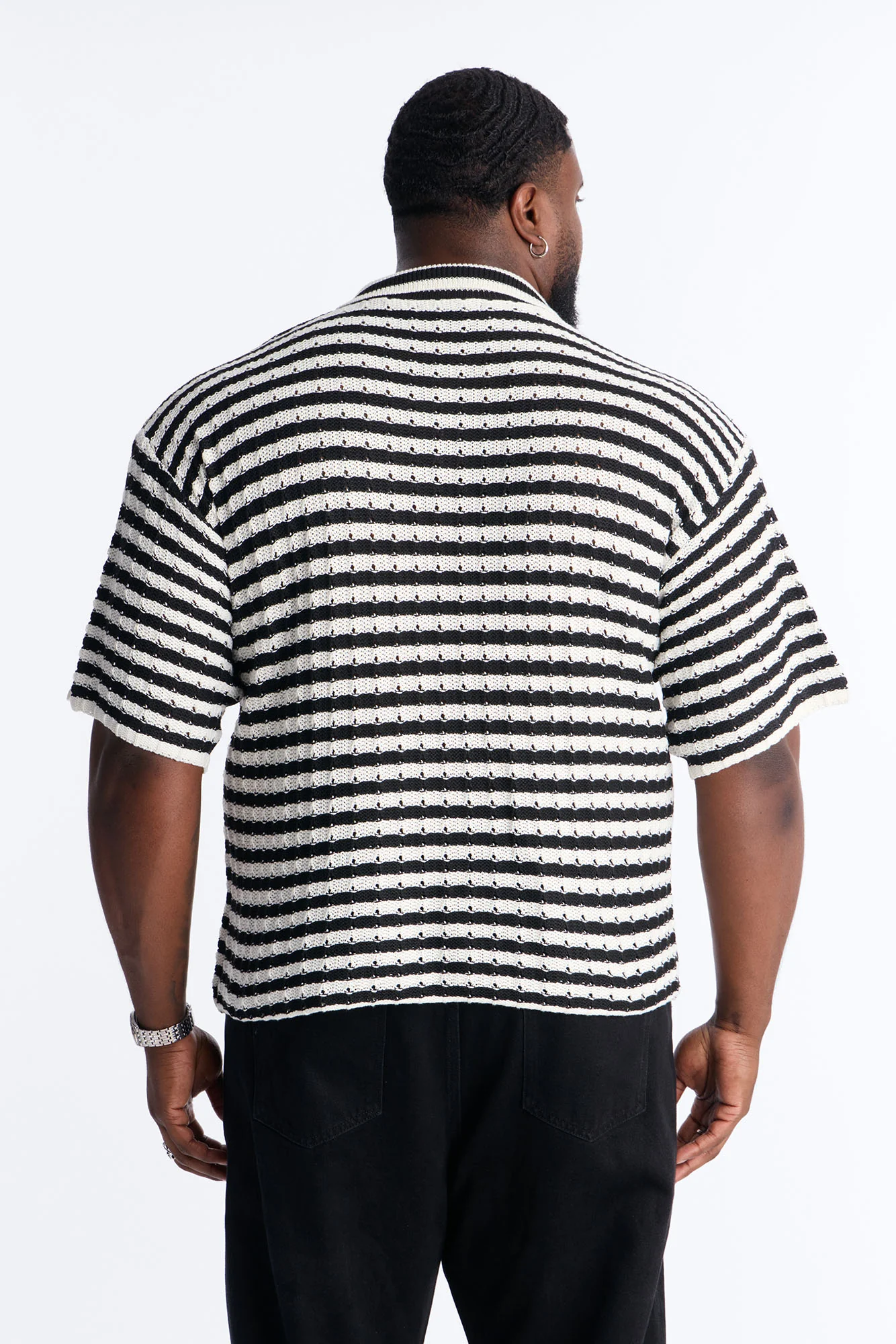 Relaxed Regatta Stripe Polo - Black - Image 8