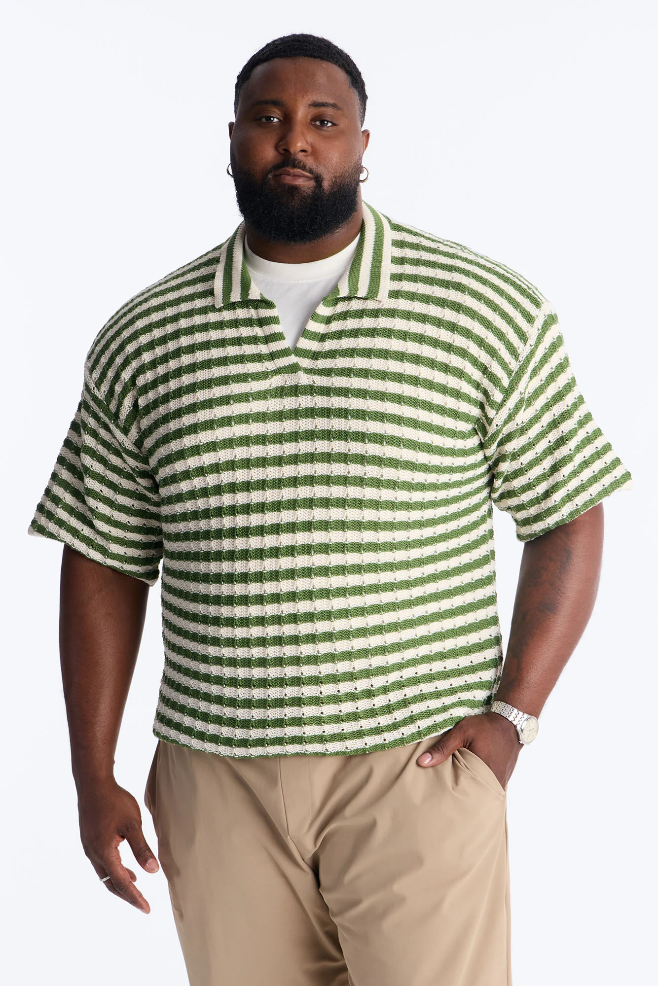 Relaxed Regatta Stripe Polo - Green - Image 5
