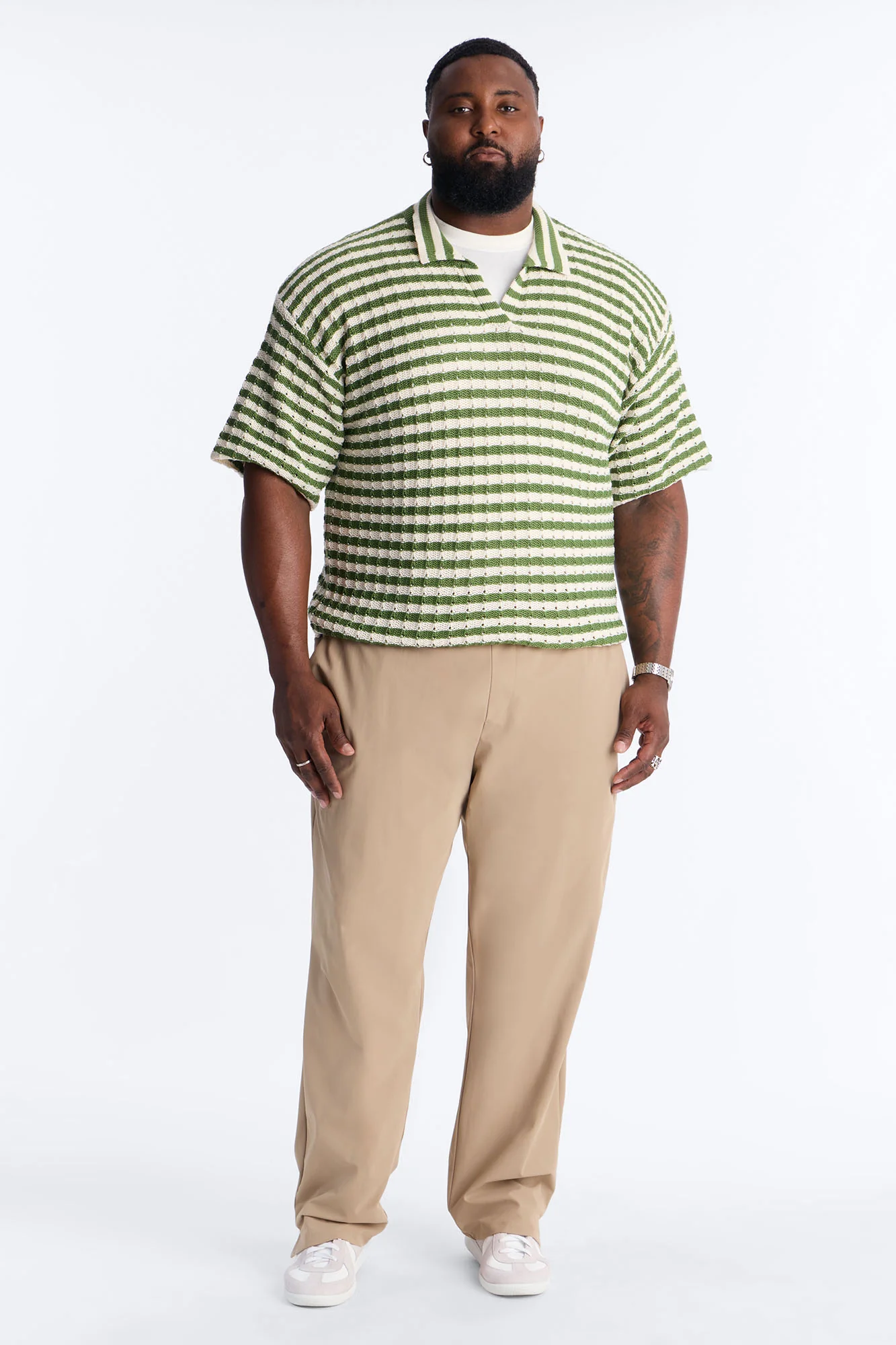 Relaxed Regatta Stripe Polo - Green - Image 6