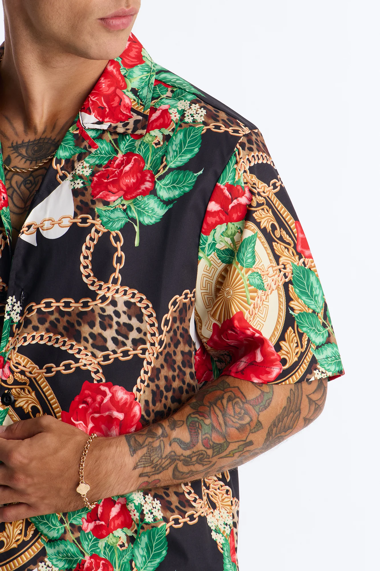 Relaxed Roses & Riches Baroque Button Up Shirt - Multi Color - Image 3