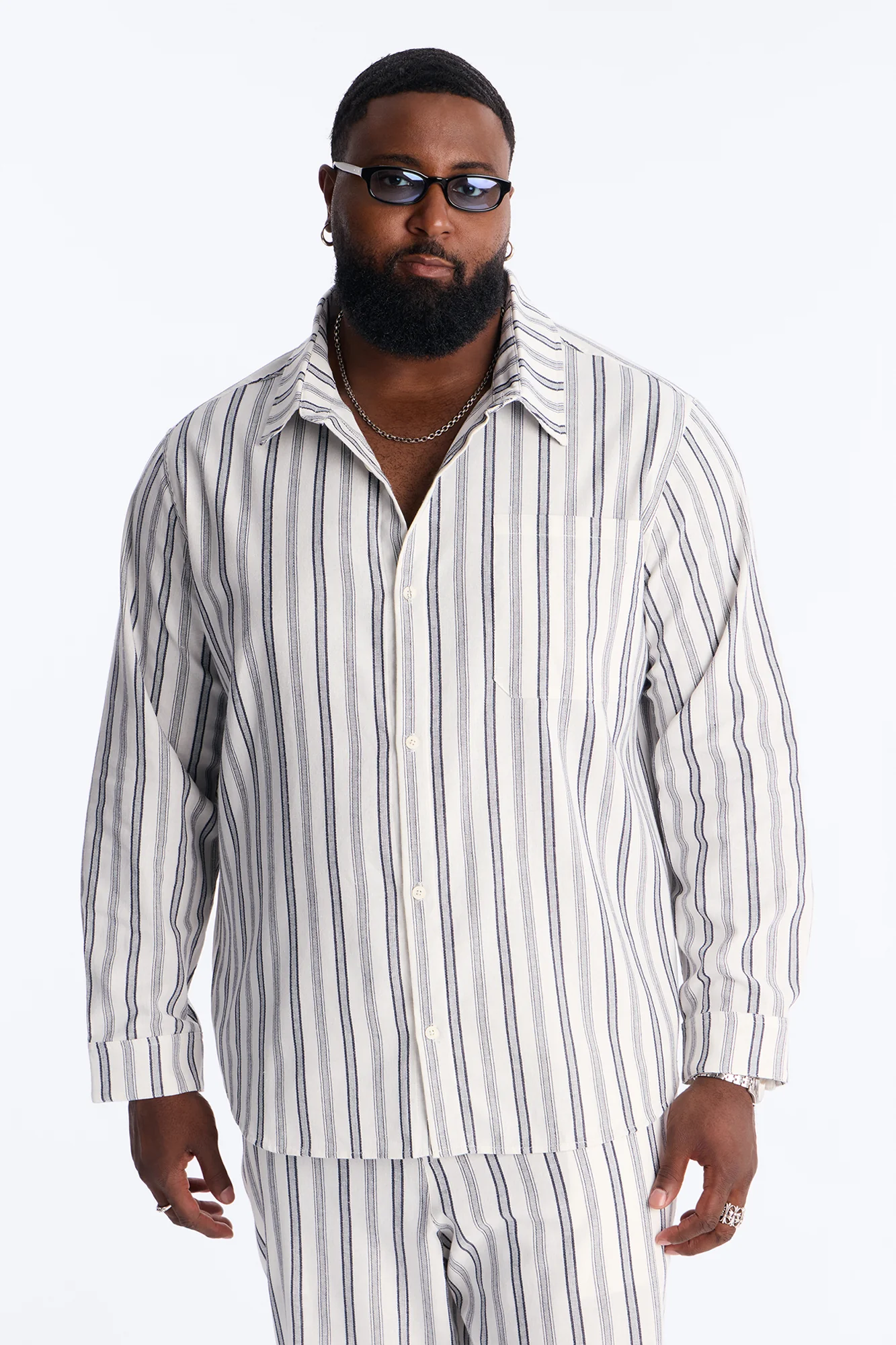 Relaxed Saltwater Stripes Button Up Shirt - White/combo - Image 5