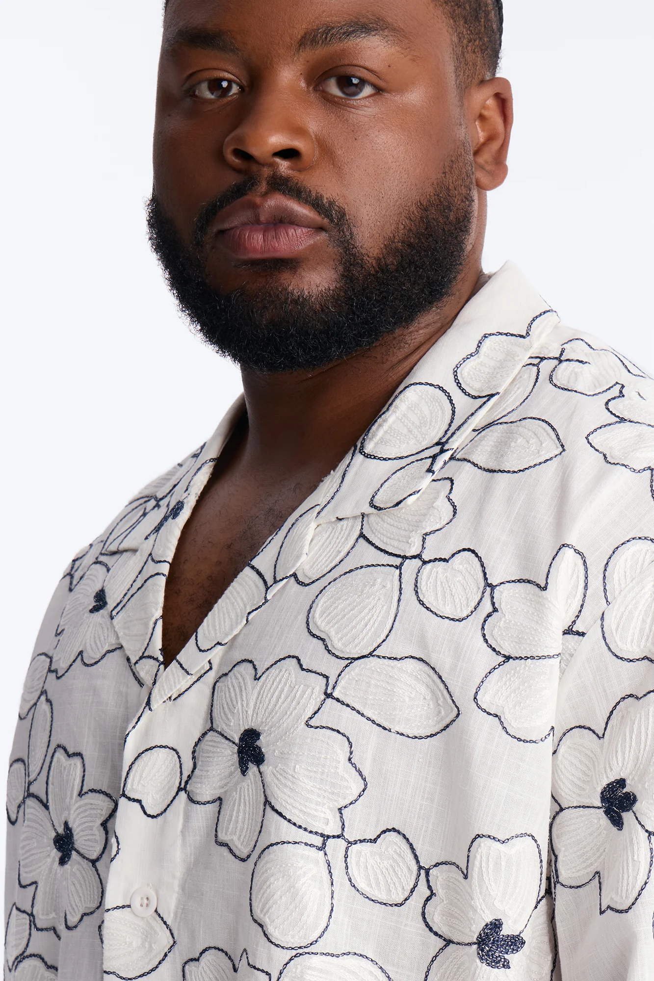 Relaxed Sand Blossom Cuban Collar Button Up Shirt - White/combo - Image 7