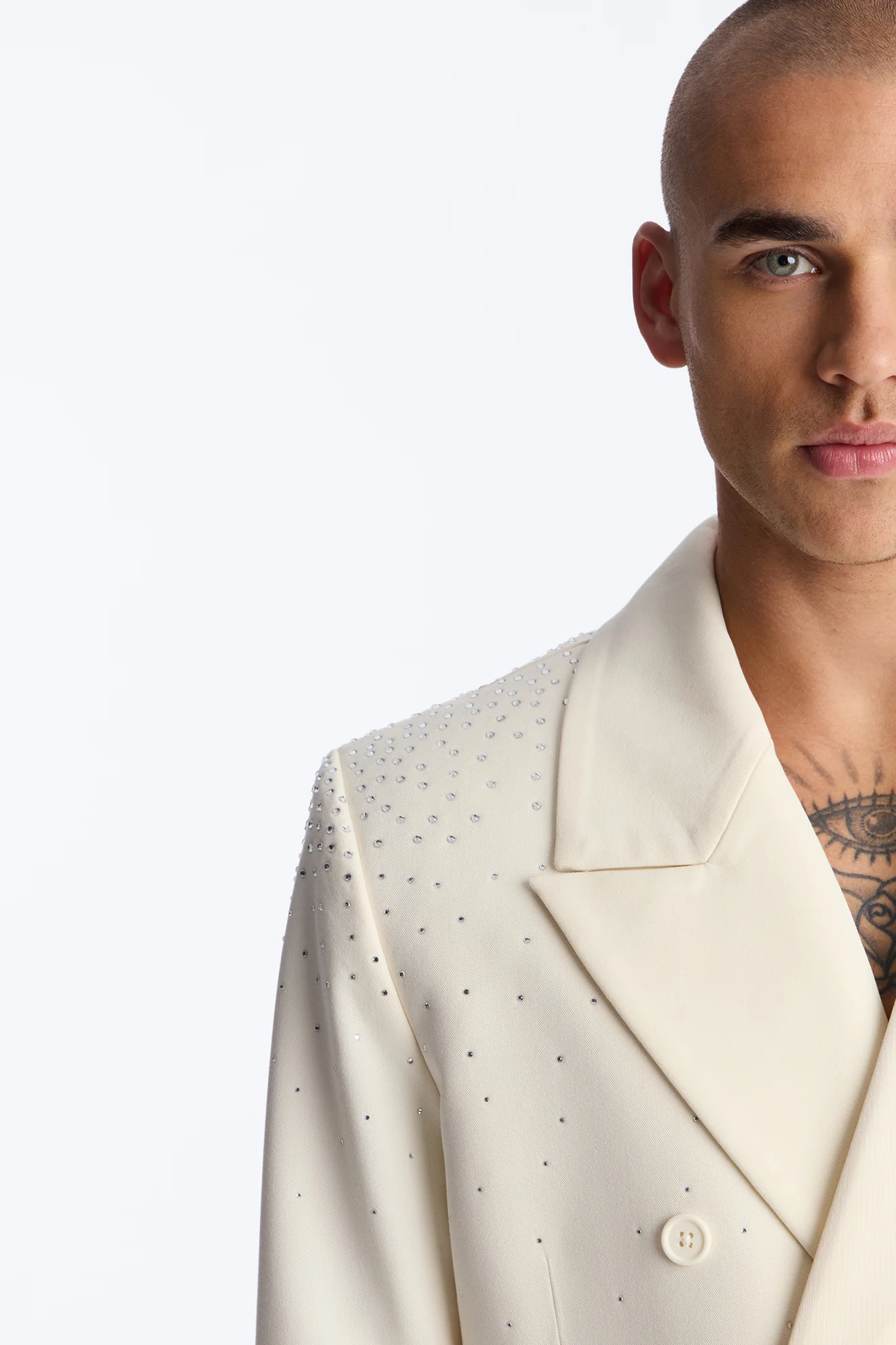 Relaxed Star Gazer Embellished Jacket - Cream - Image 3