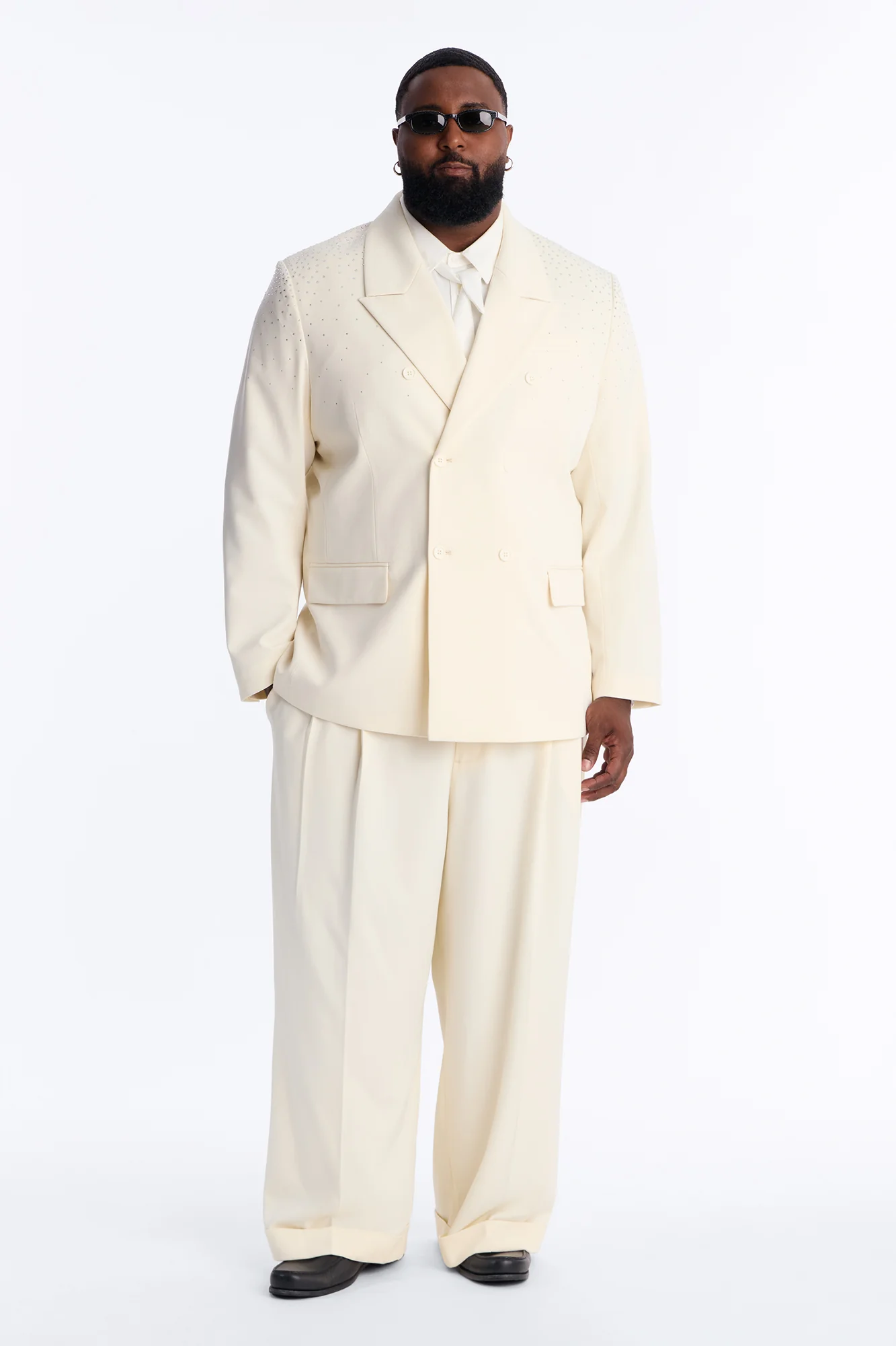 Relaxed Star Gazer Embellished Jacket - Cream - Image 6