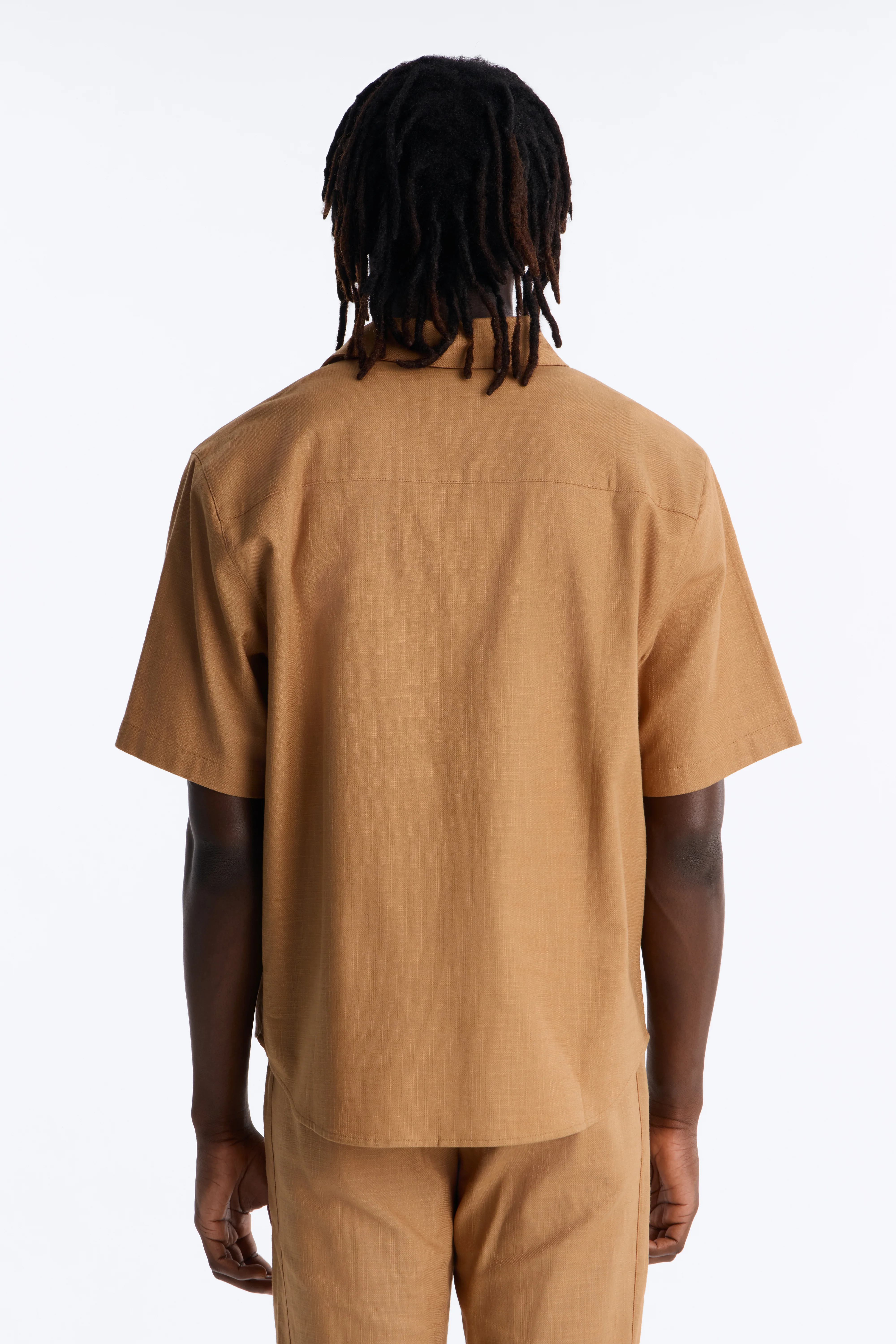 Relaxed Sunward Coast Linen Button Up Shirt - Brown - Image 4
