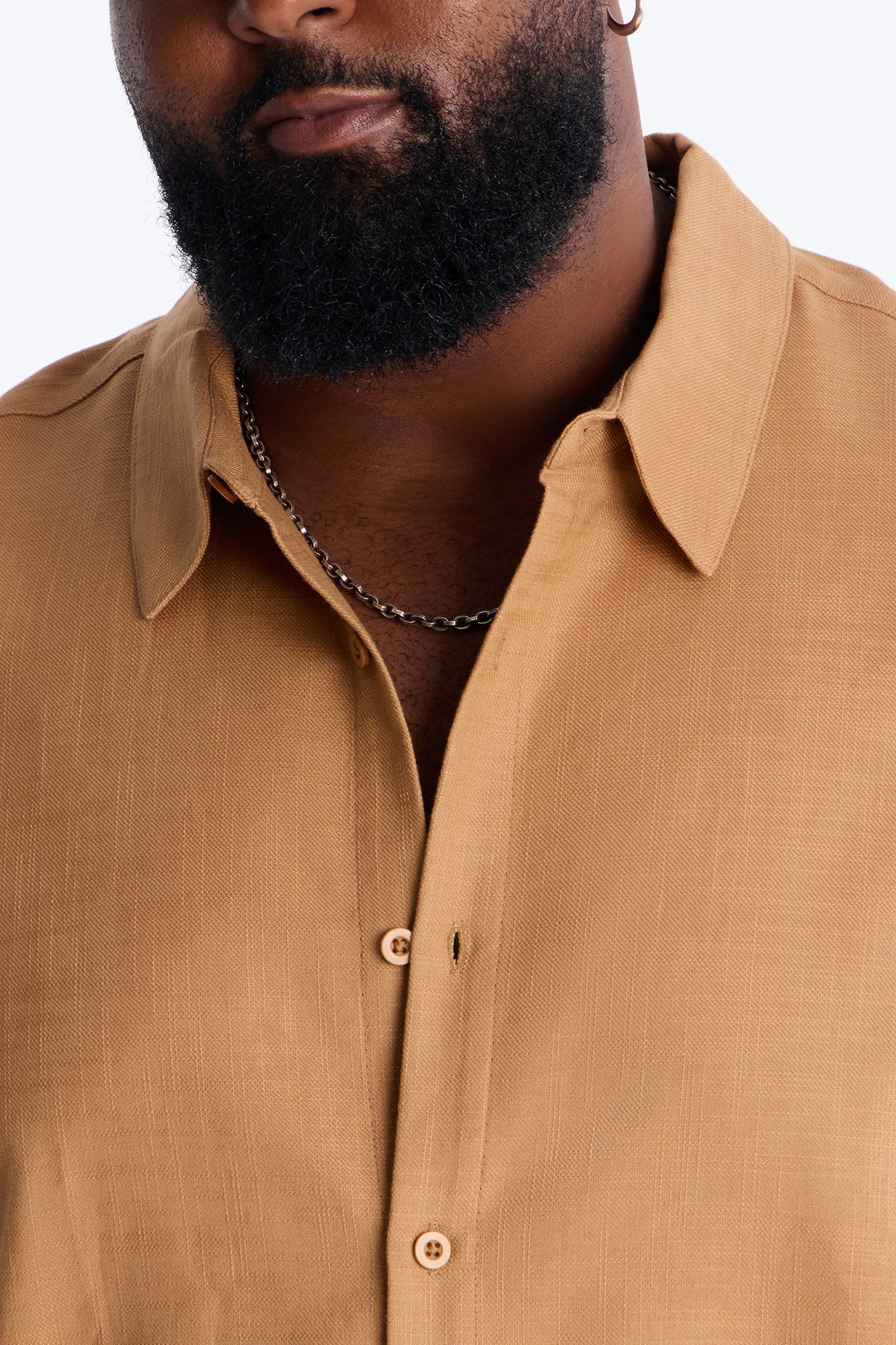 Relaxed Sunward Coast Linen Button Up Shirt - Brown - Image 7