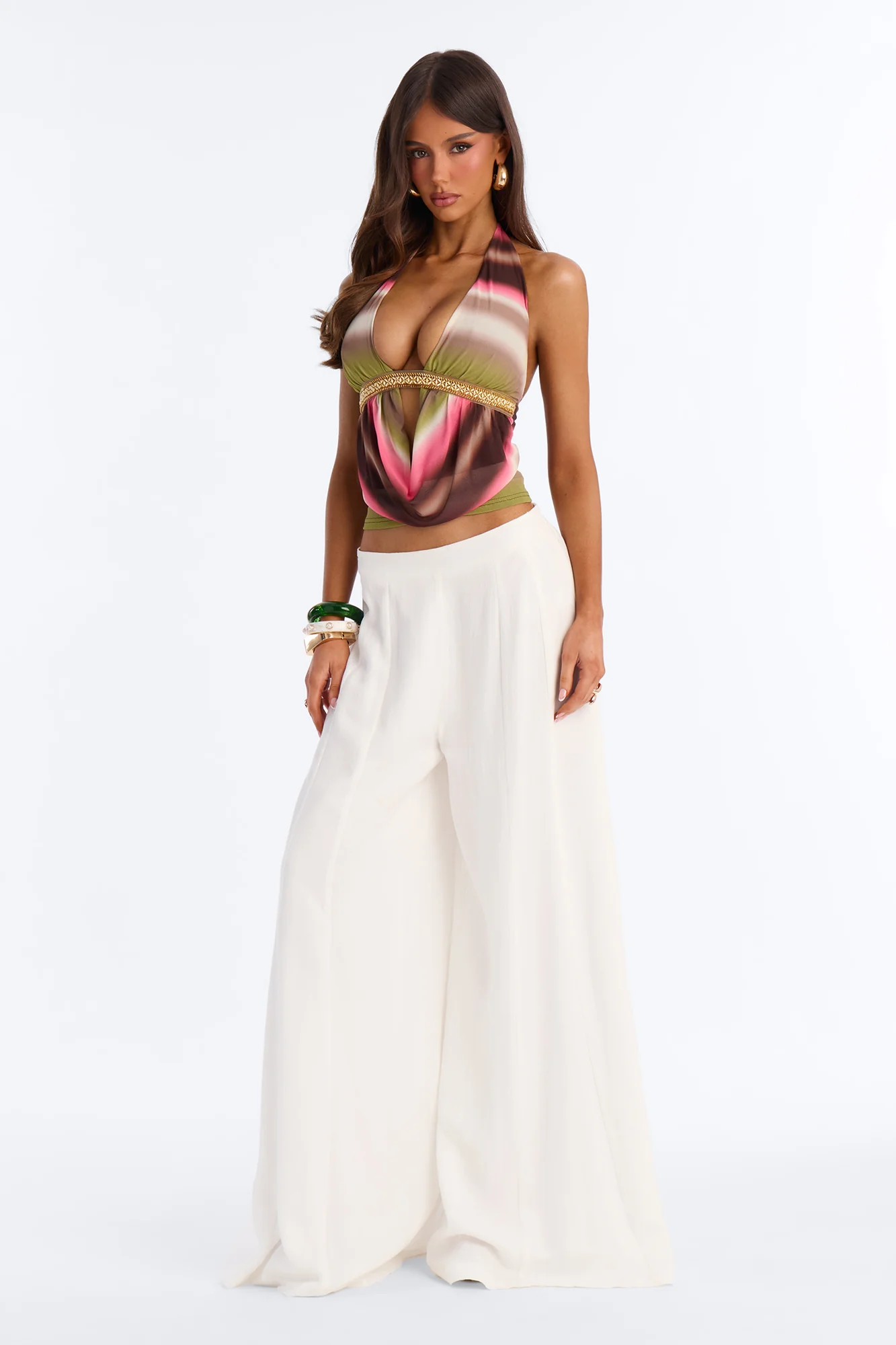 Remember Me Ombre Mesh Halter Top - Multi Color - Image 2