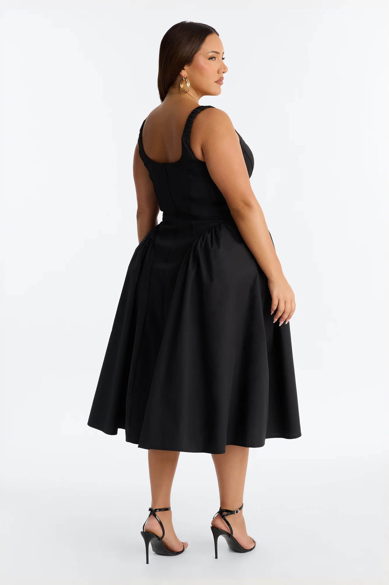 Renna Corset Midi Dress - Black - Image 8