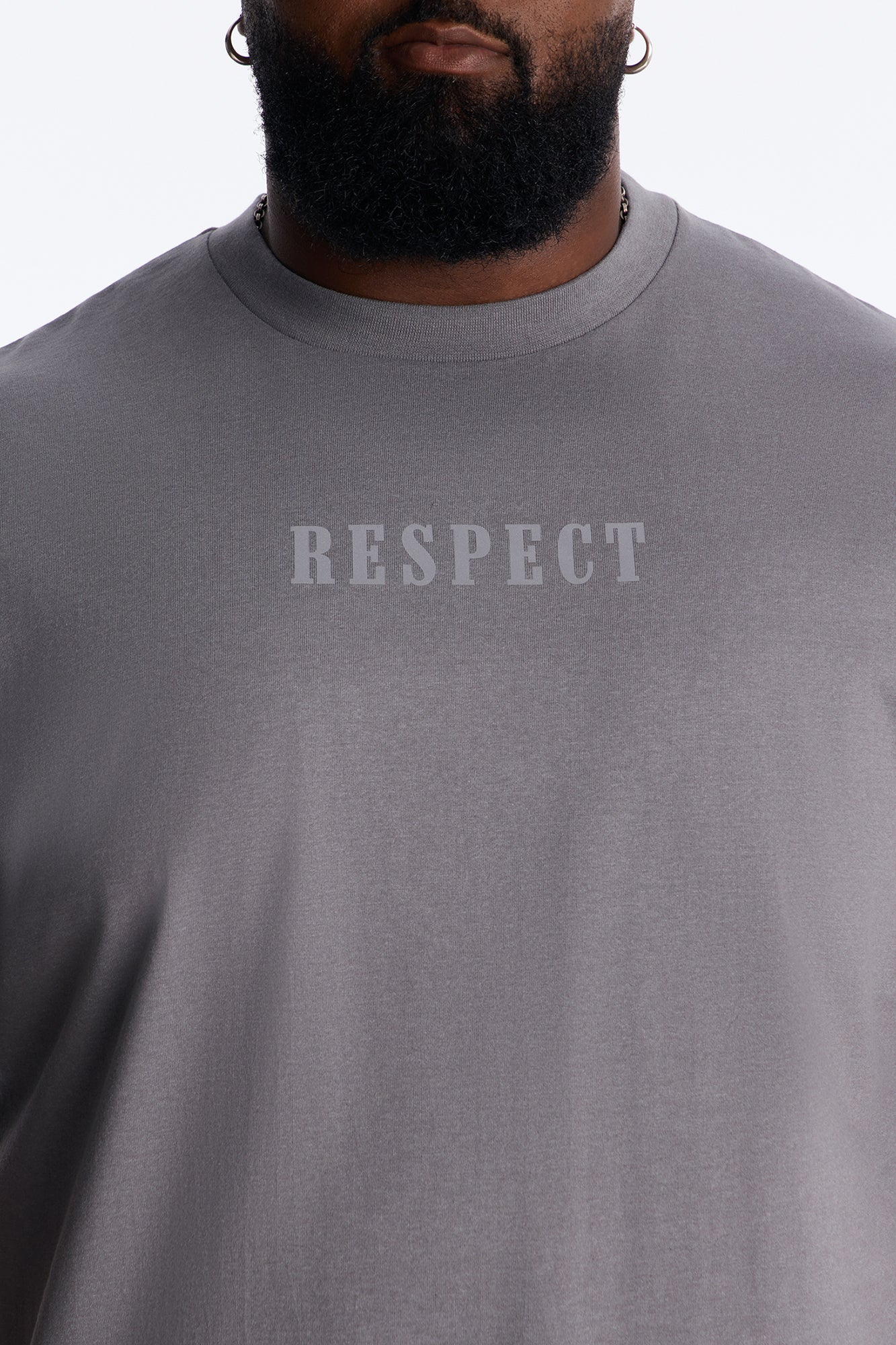 Respect Heavy Weight Oversized Short Sleeve Tee - Grey - Image 6