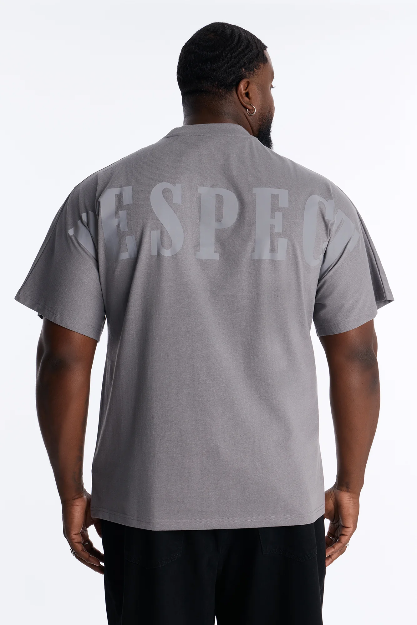 Respect Heavy Weight Oversized Short Sleeve Tee - Grey - Image 7