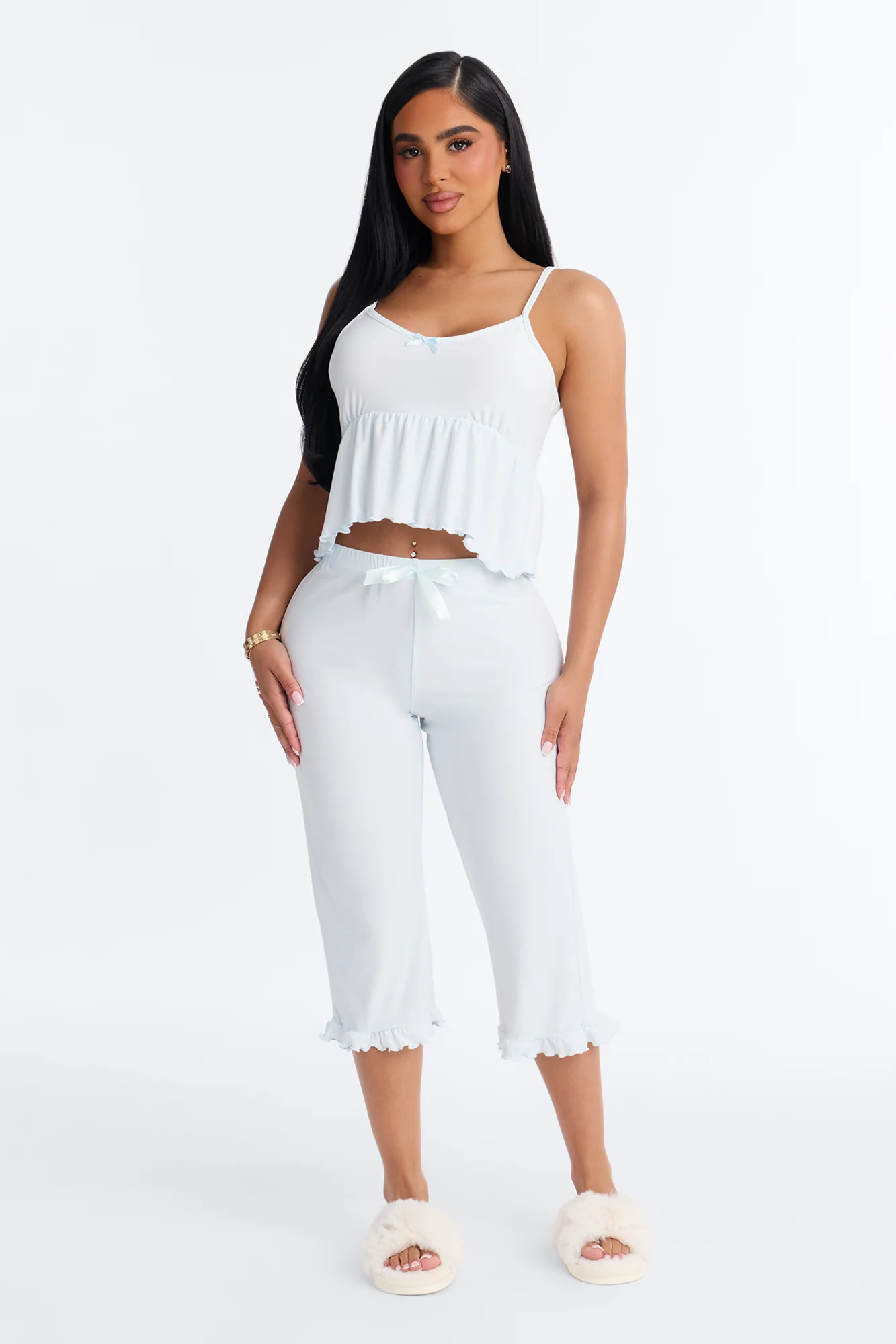 Rest And Be Thankful PJ Pant Set - Light Blue
